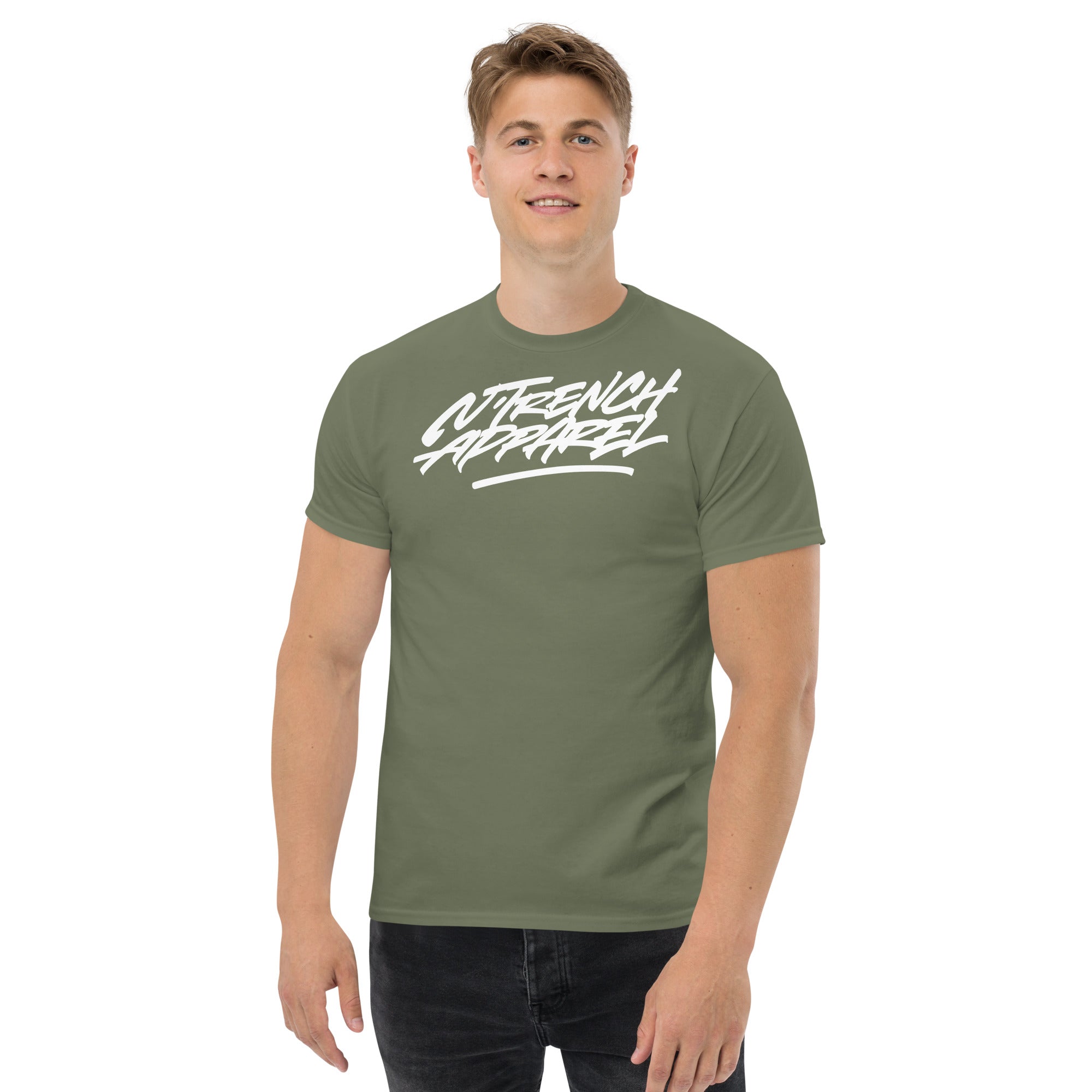 N'Trench White Lettering Men/Guys classic tee