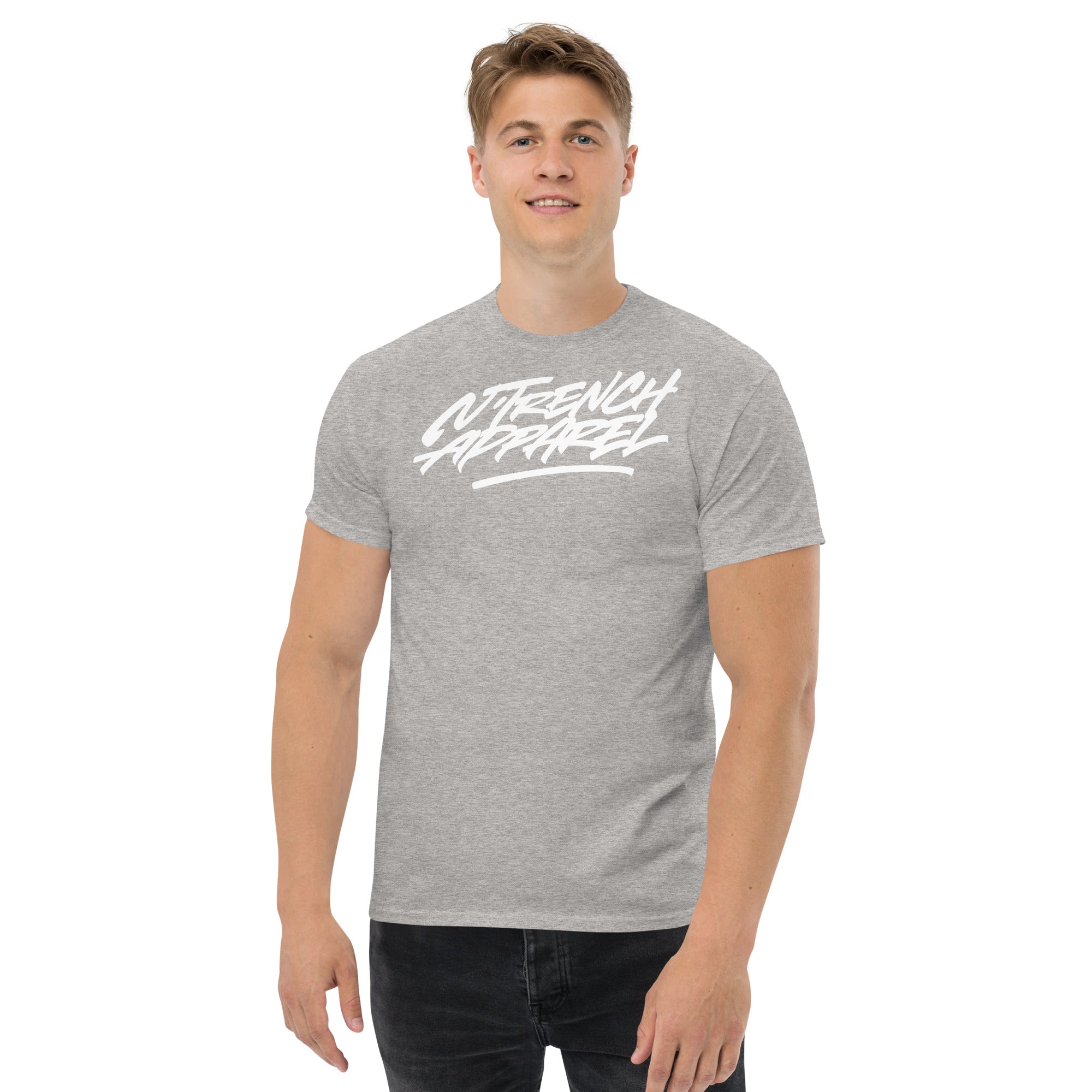 N'Trench White Lettering Men/Guys classic tee