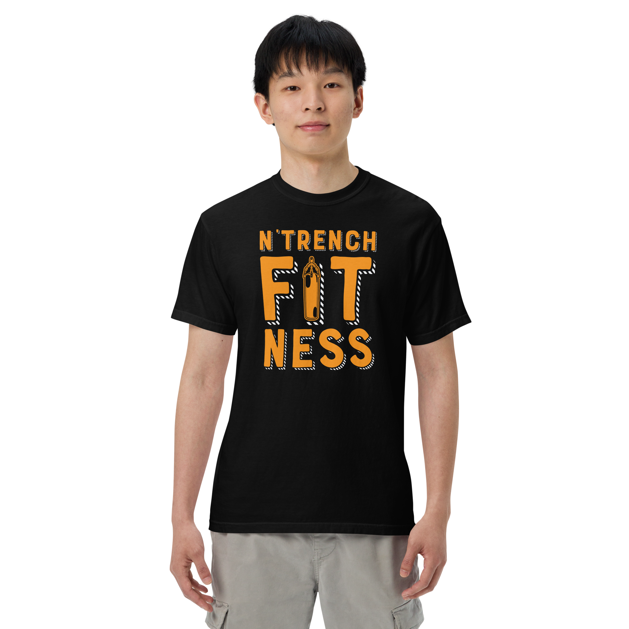 N'Trench Apparel Men/Guys garment-dyed heavyweight t-shirt