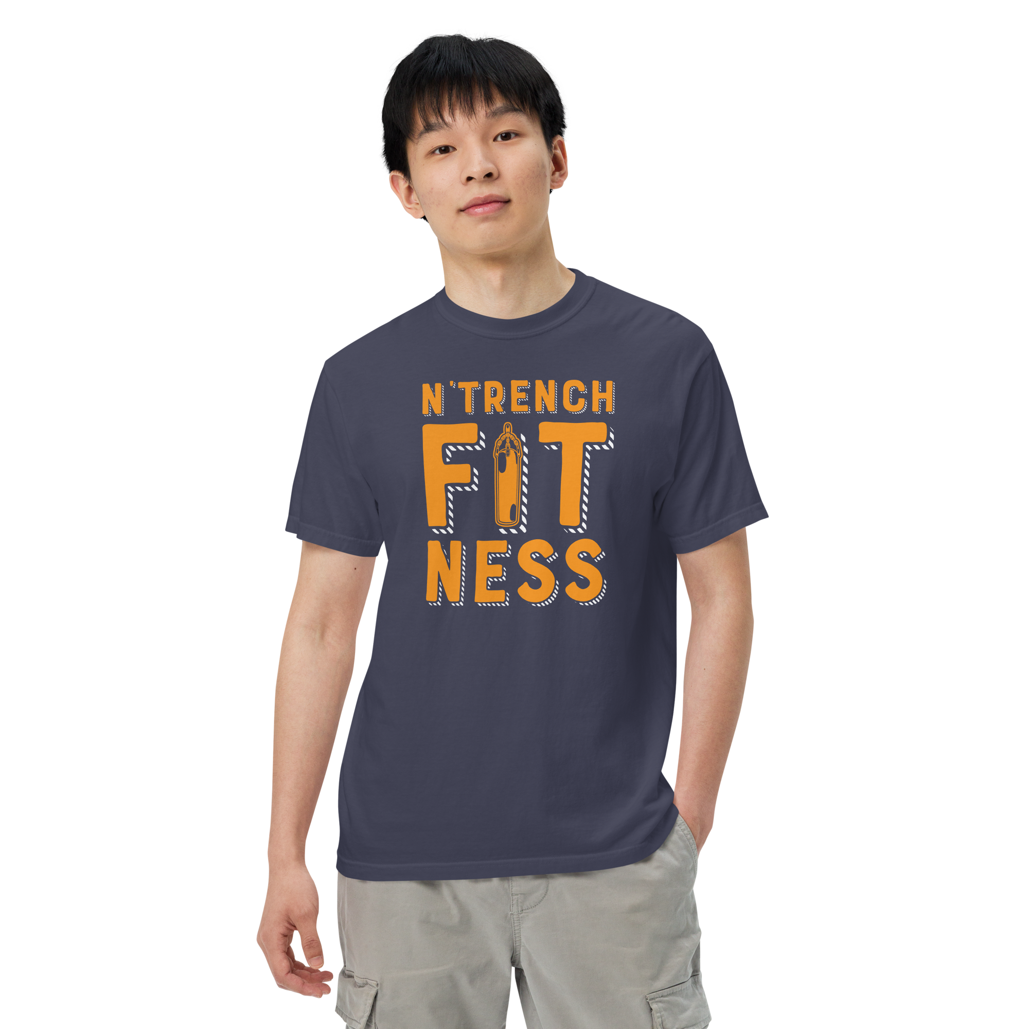 N'Trench Apparel Men/Guys garment-dyed heavyweight t-shirt