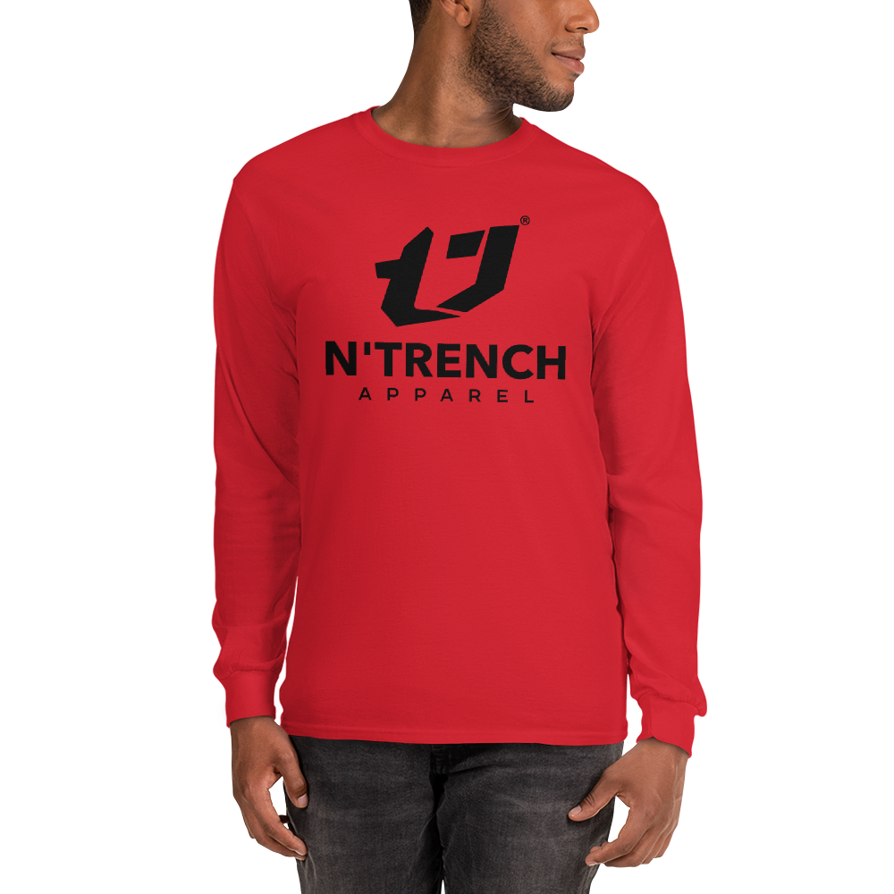 N'Trench Apparel Black Lettering Men/Guys long sleeve tee