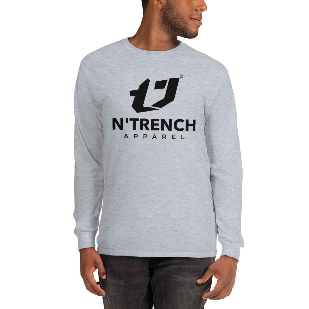 N'Trench Apparel Black Lettering Men/Guys long sleeve tee