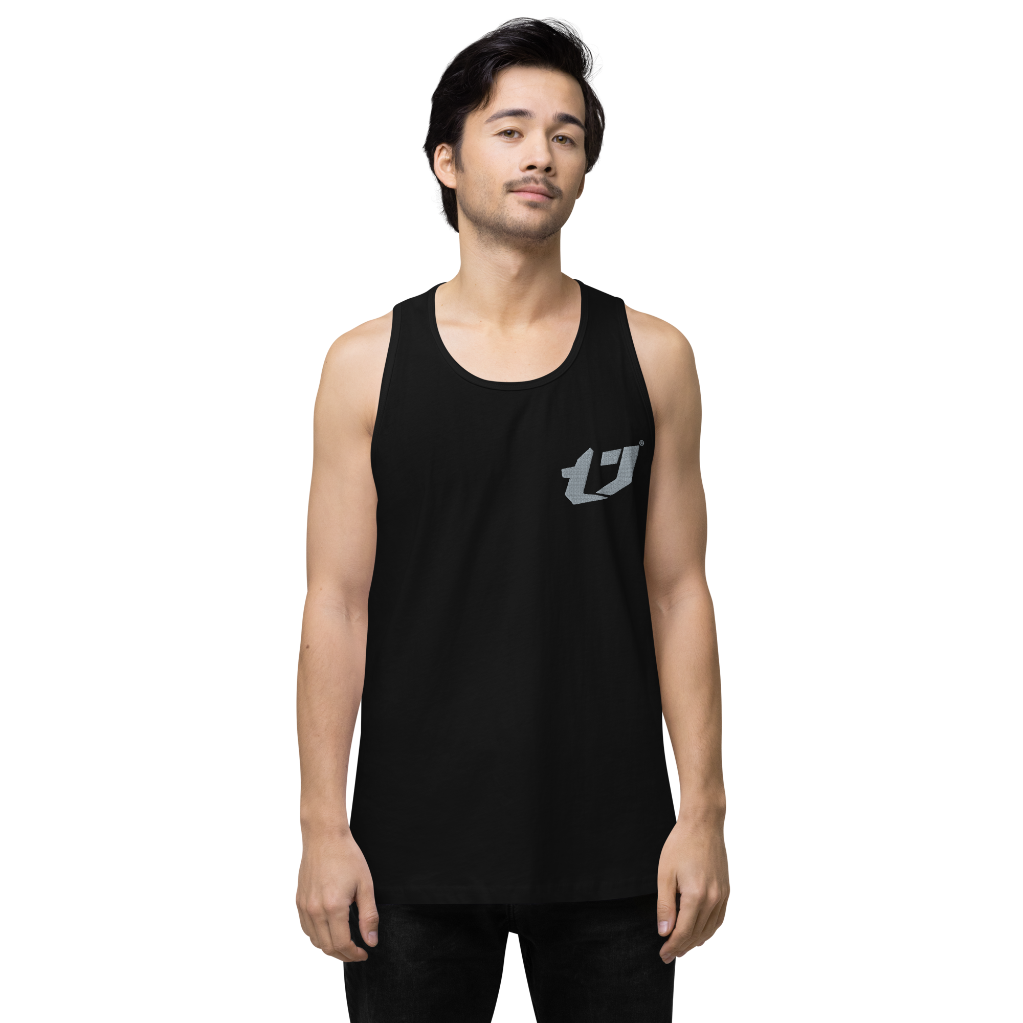 N'Trench Apparel silver Logo Men/Guys premium tank top