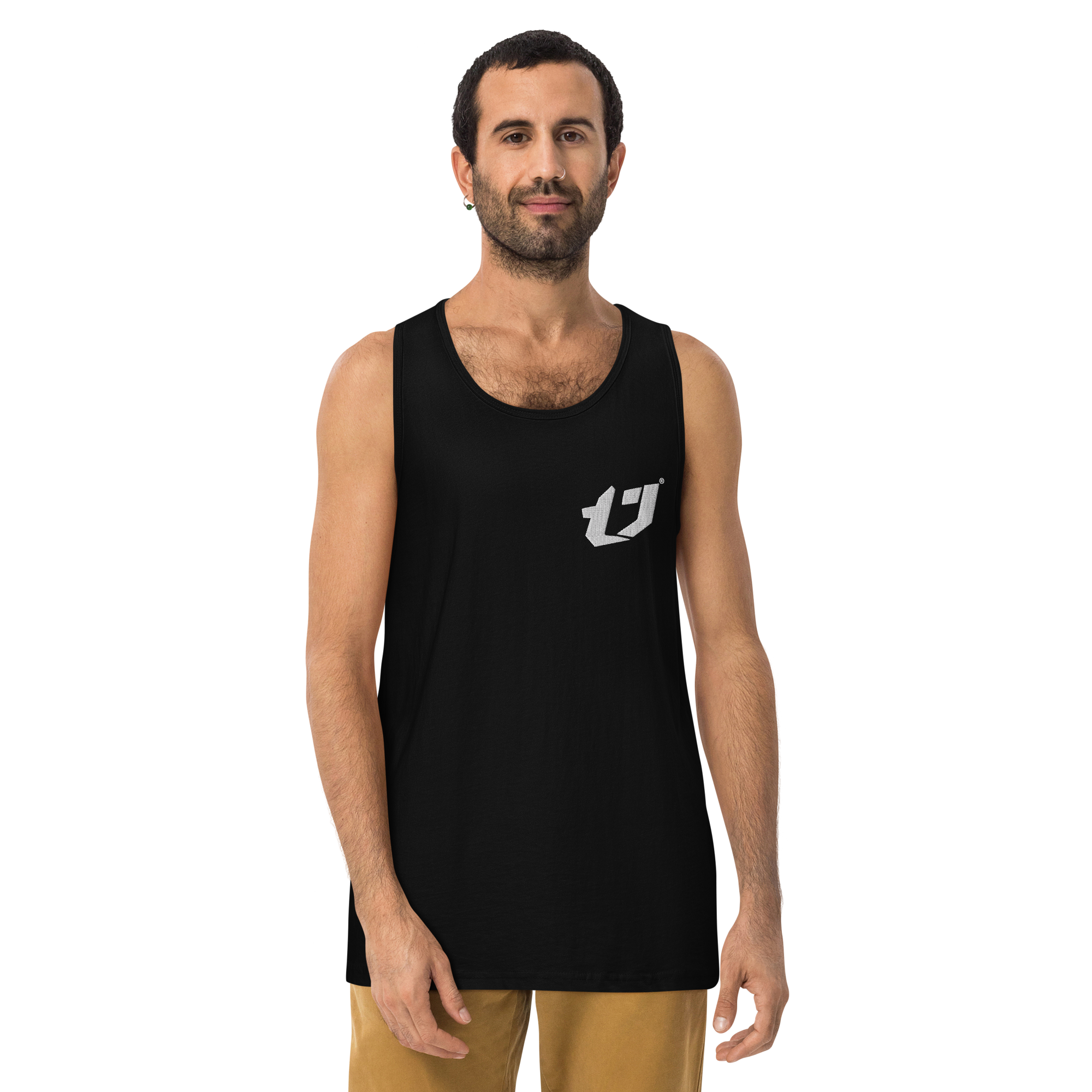 N'Trench Apparel White Logo Men/Guys premium tank top