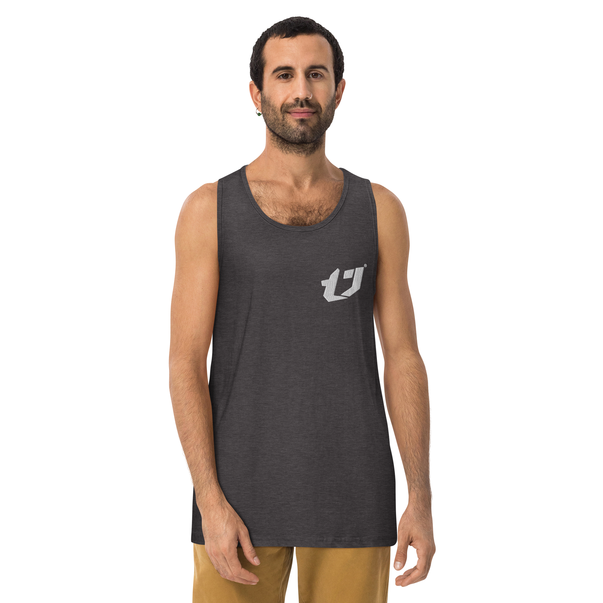 N'Trench Apparel White Logo Men/Guys premium tank top