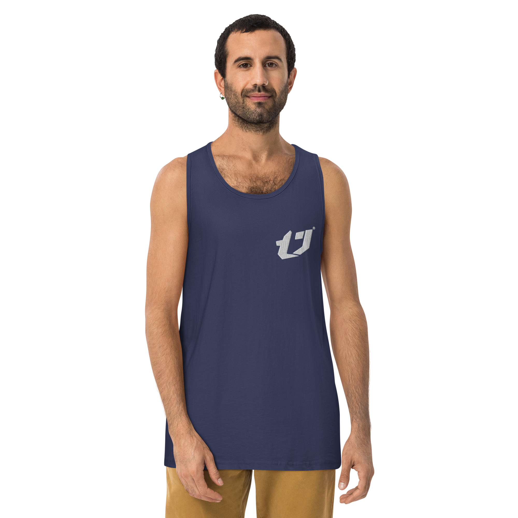 N'Trench Apparel White Logo Men/Guys premium tank top