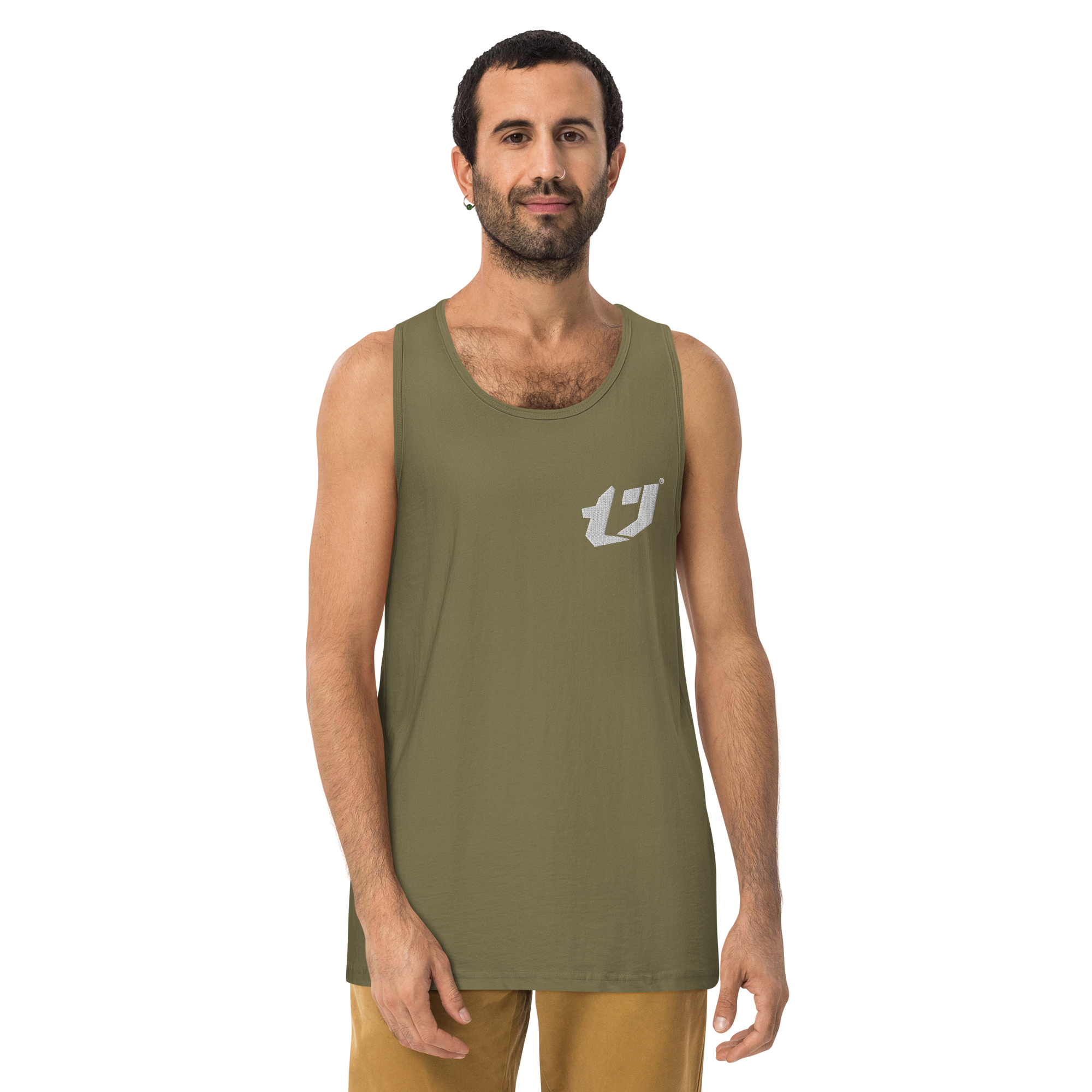 N'Trench Apparel White Logo Men/Guys premium tank top