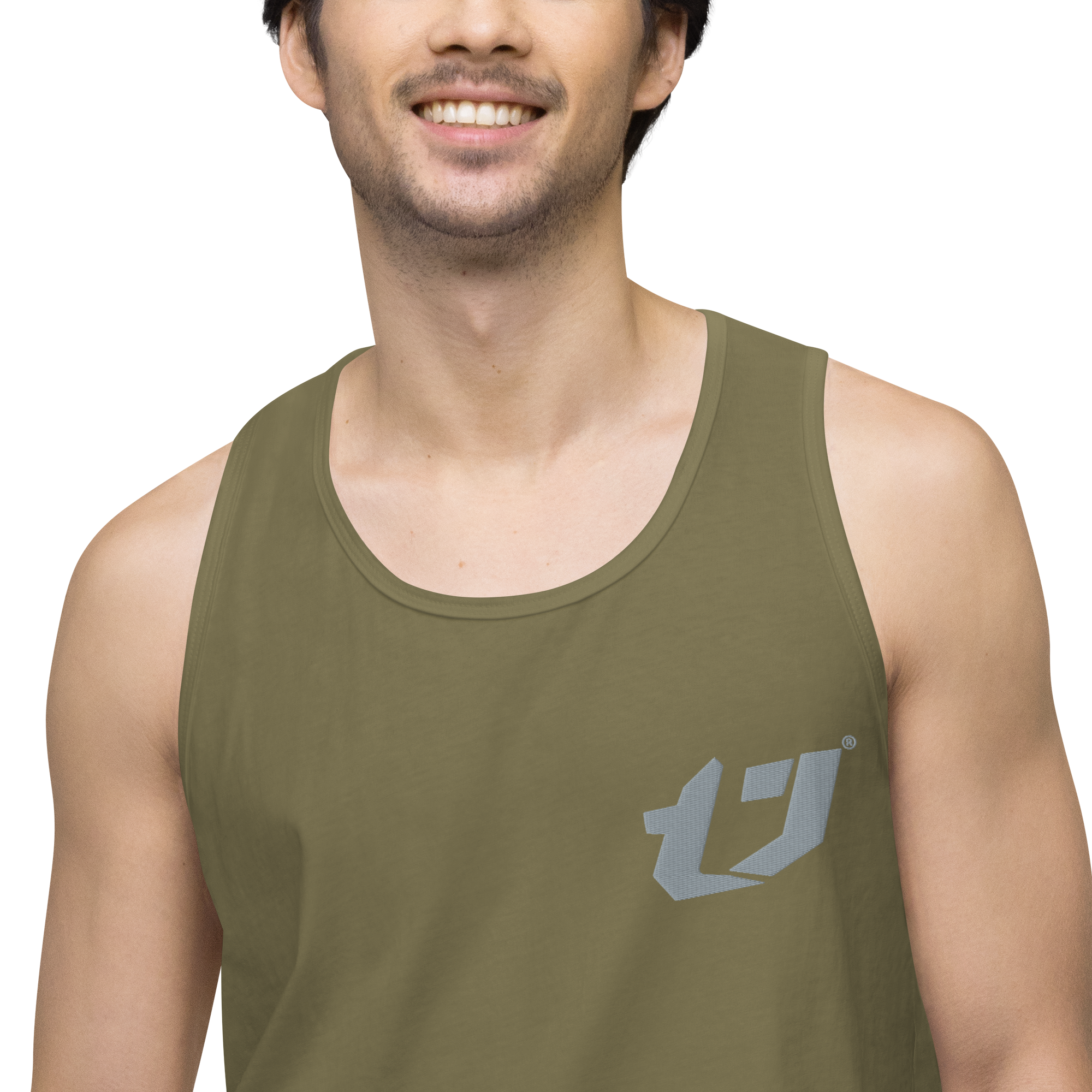 N'Trench Apparel silver Logo Men/Guys premium tank top