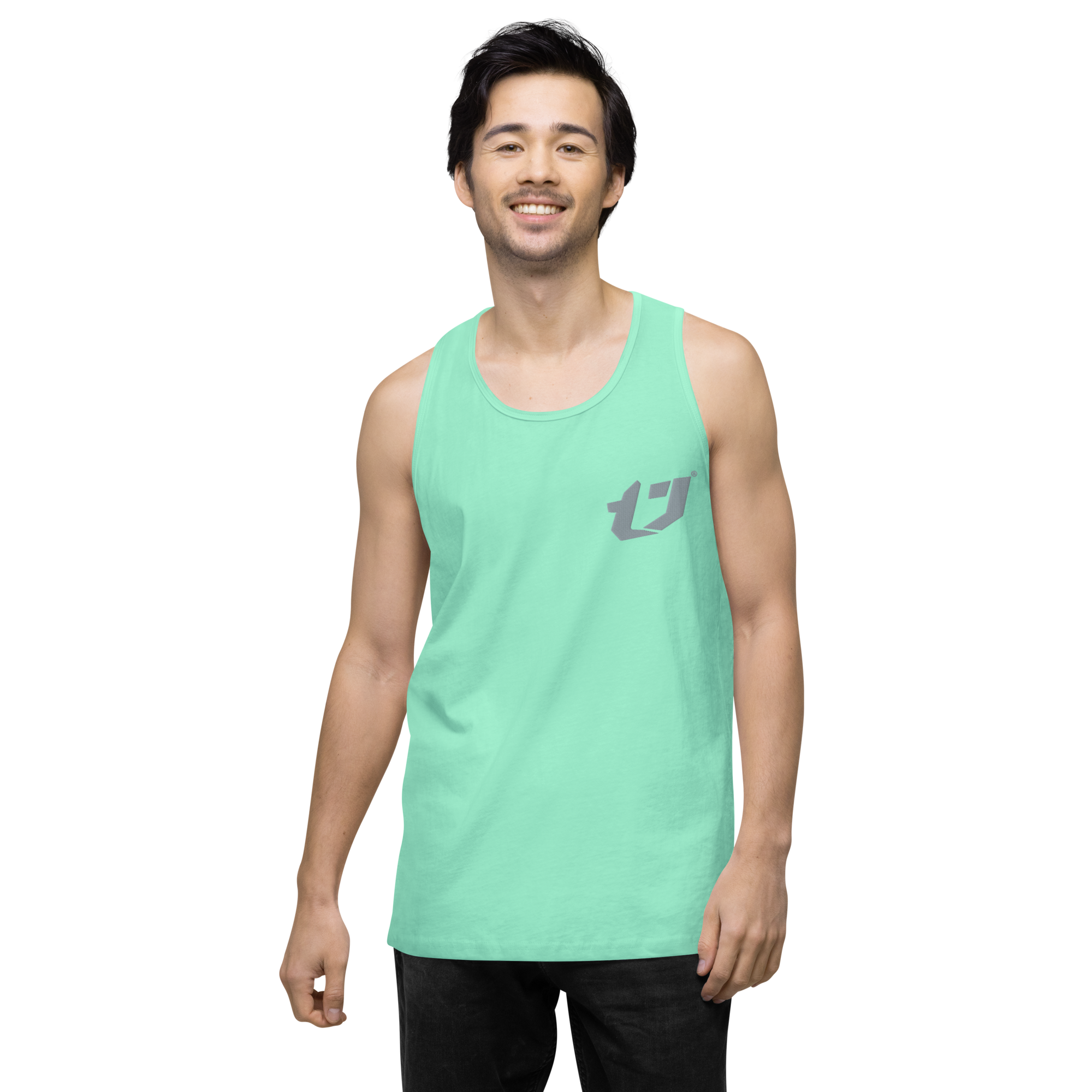 N'Trench Apparel silver Logo Men/Guys premium tank top