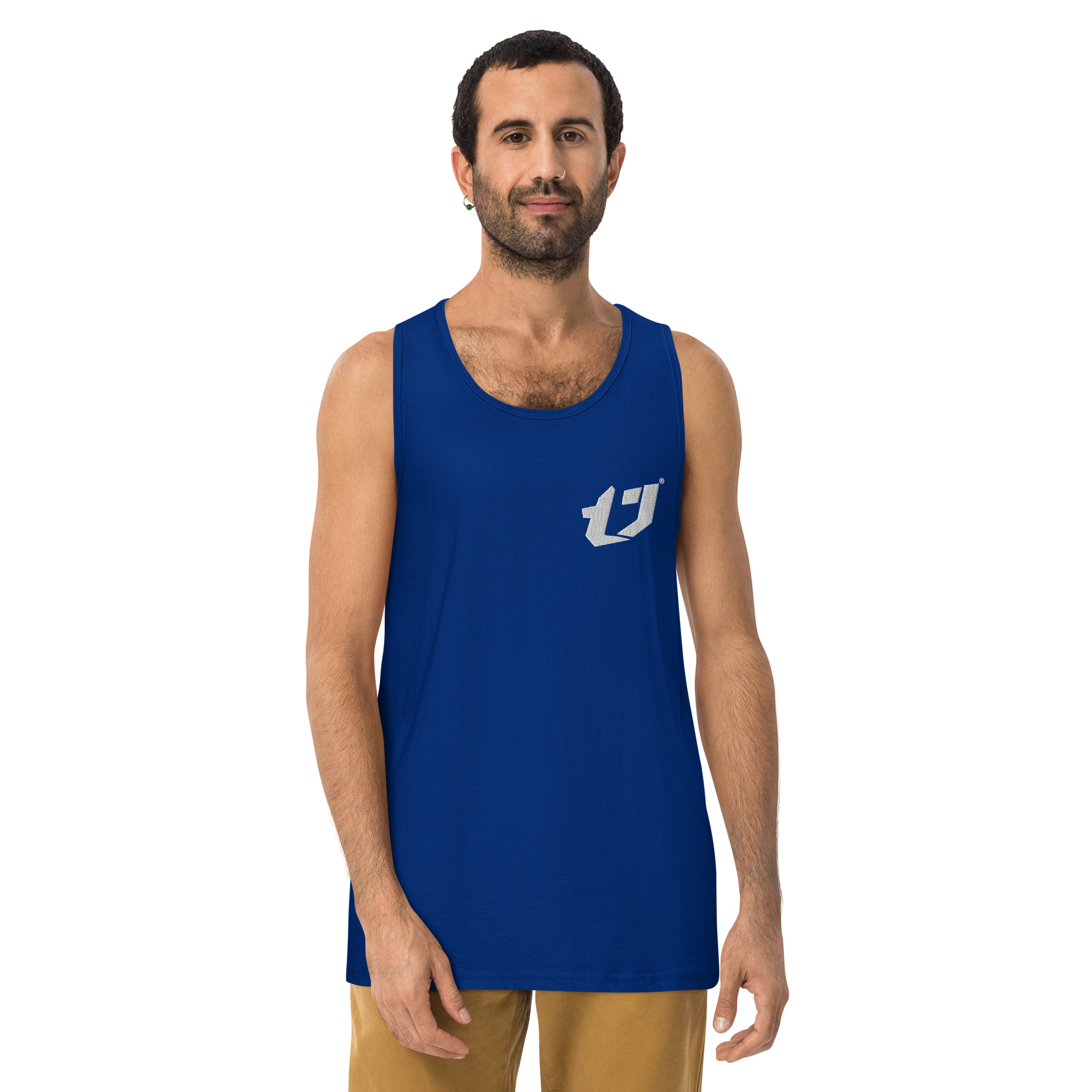 N'Trench Apparel White Logo Men/Guys premium tank top