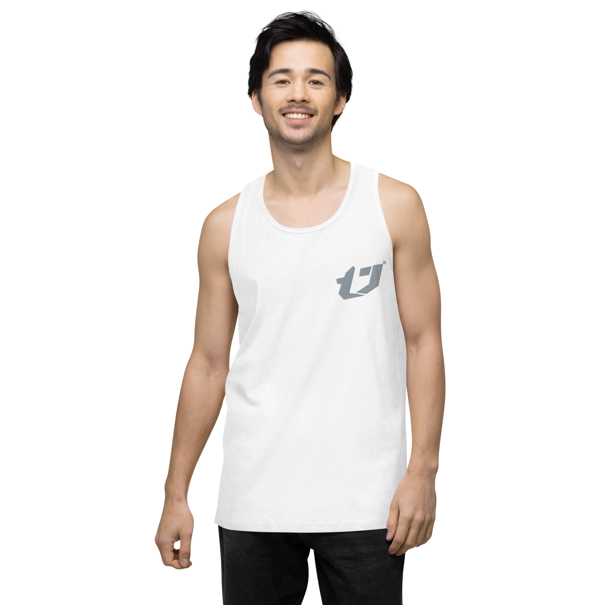 N'Trench Apparel silver Logo Men/Guys premium tank top