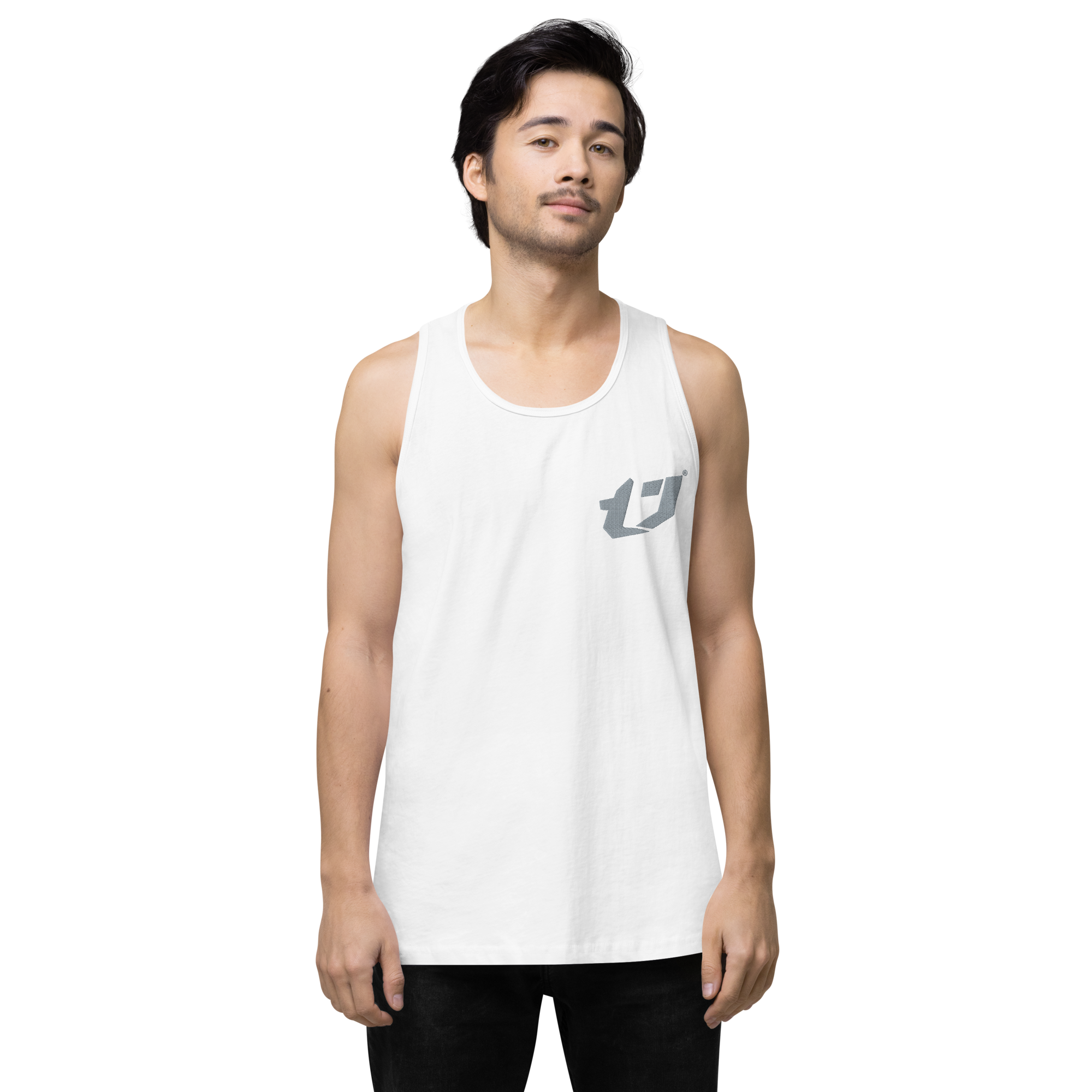 N'Trench Apparel silver Logo Men/Guys premium tank top