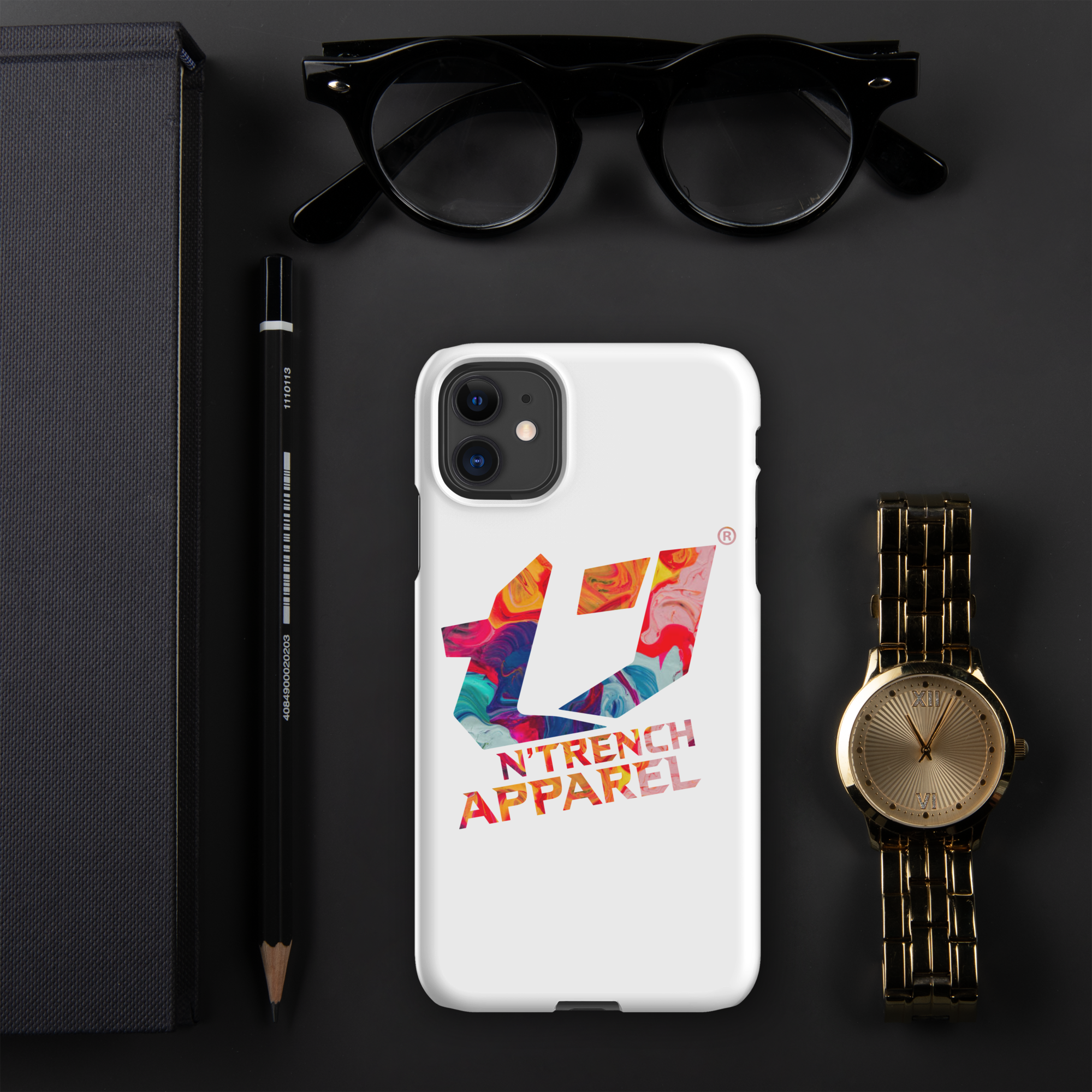 N'Trench Apparel Multi color logo Snap case for iPhone®