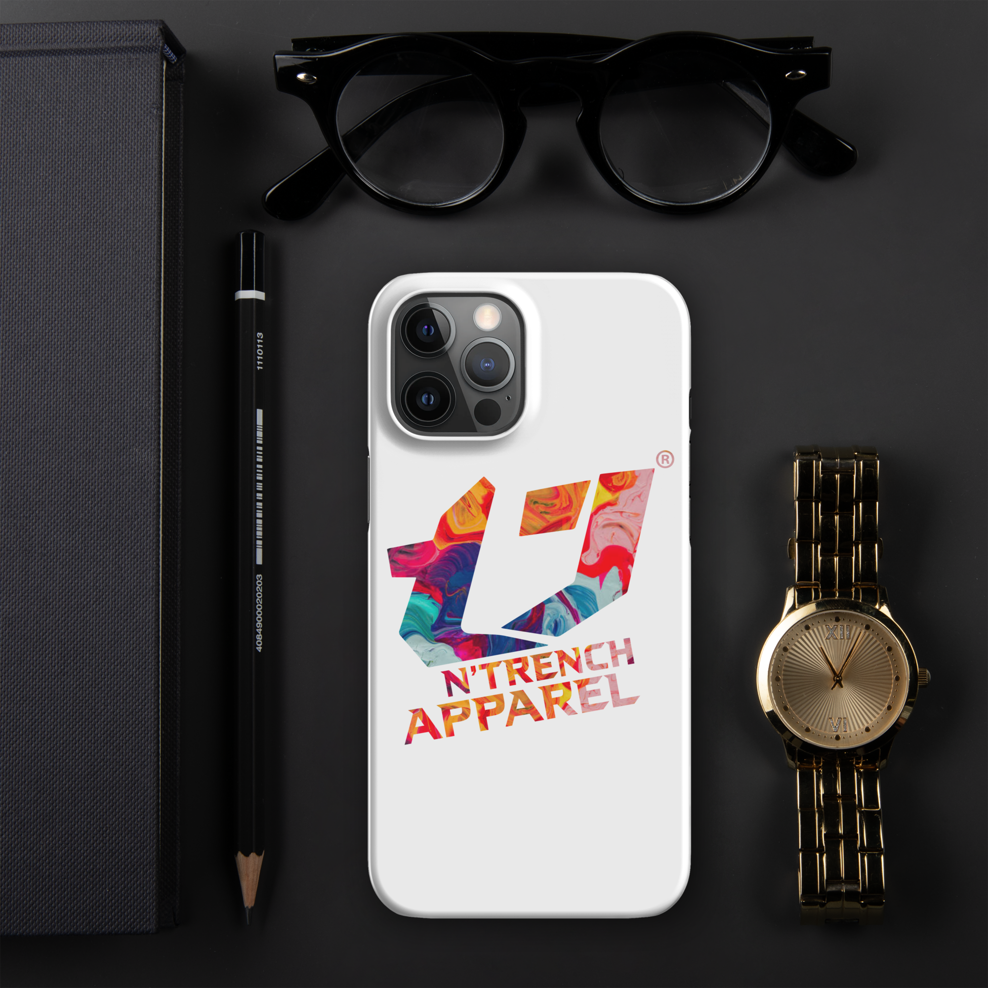 N'Trench Apparel Multi color logo Snap case for iPhone®