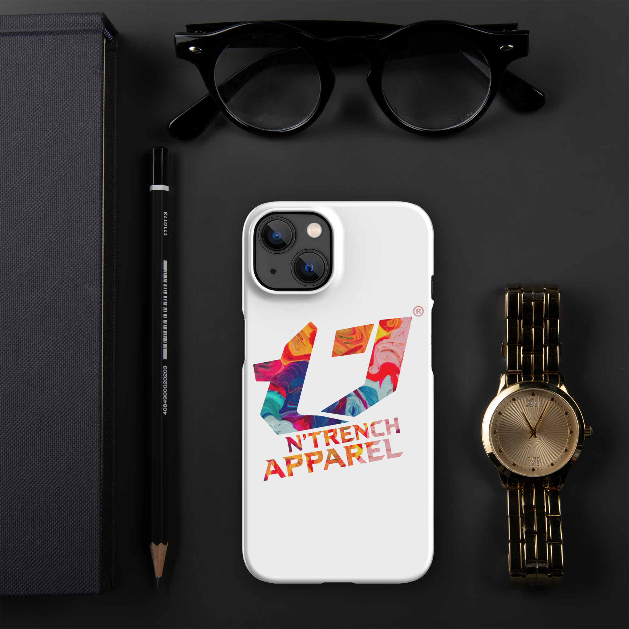 N'Trench Apparel Multi color logo Snap case for iPhone®