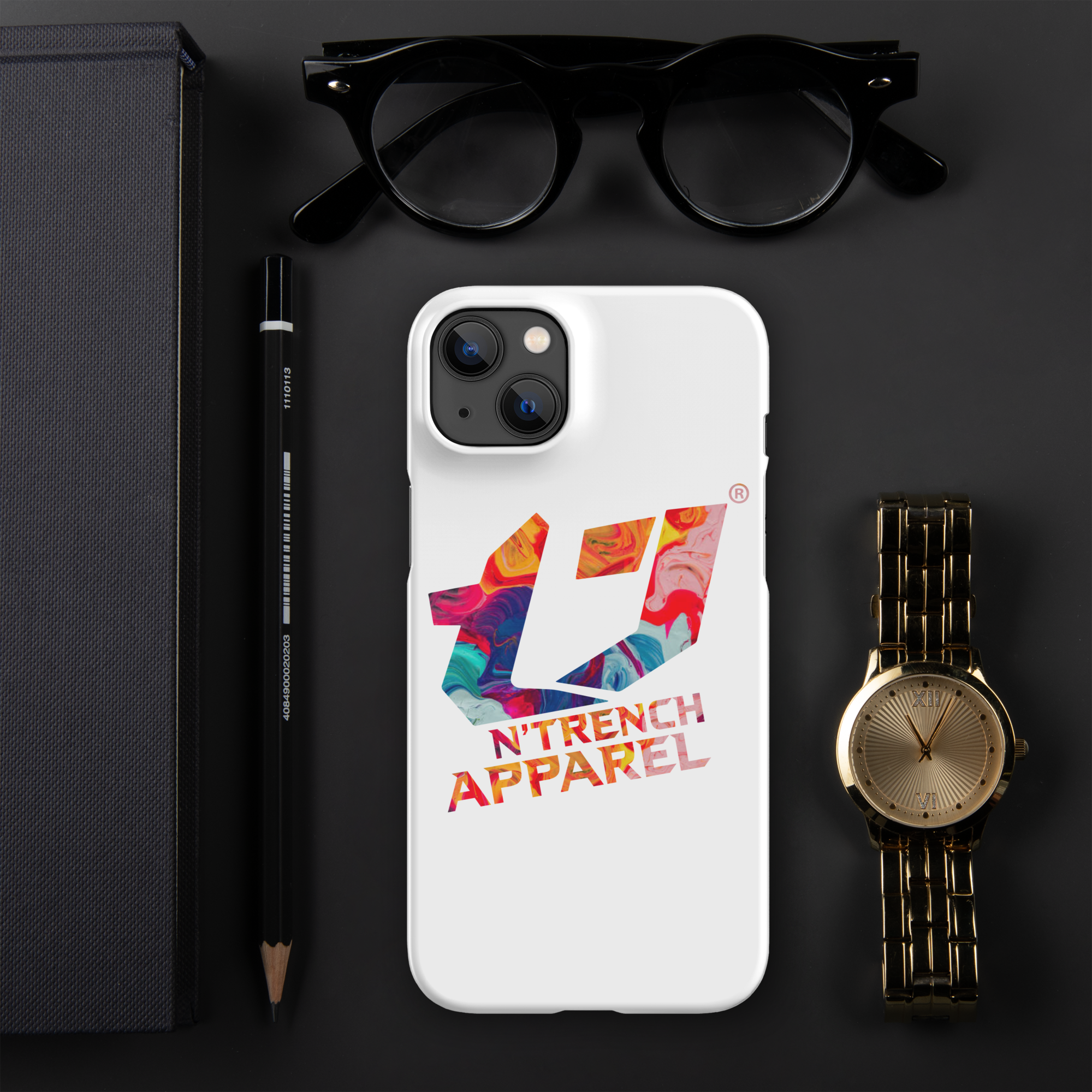 N'Trench Apparel Multi color logo Snap case for iPhone®