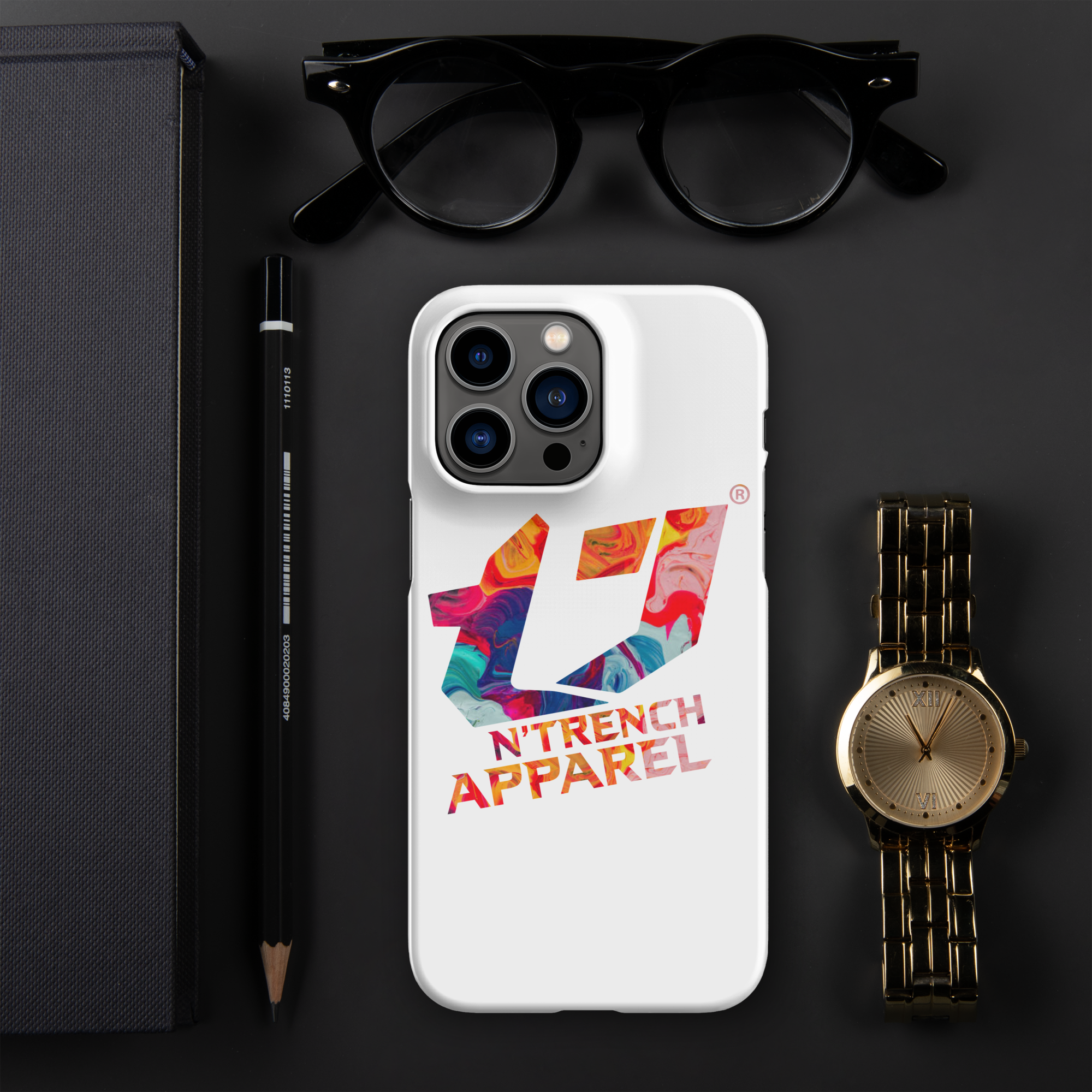 N'Trench Apparel Multi color logo Snap case for iPhone®