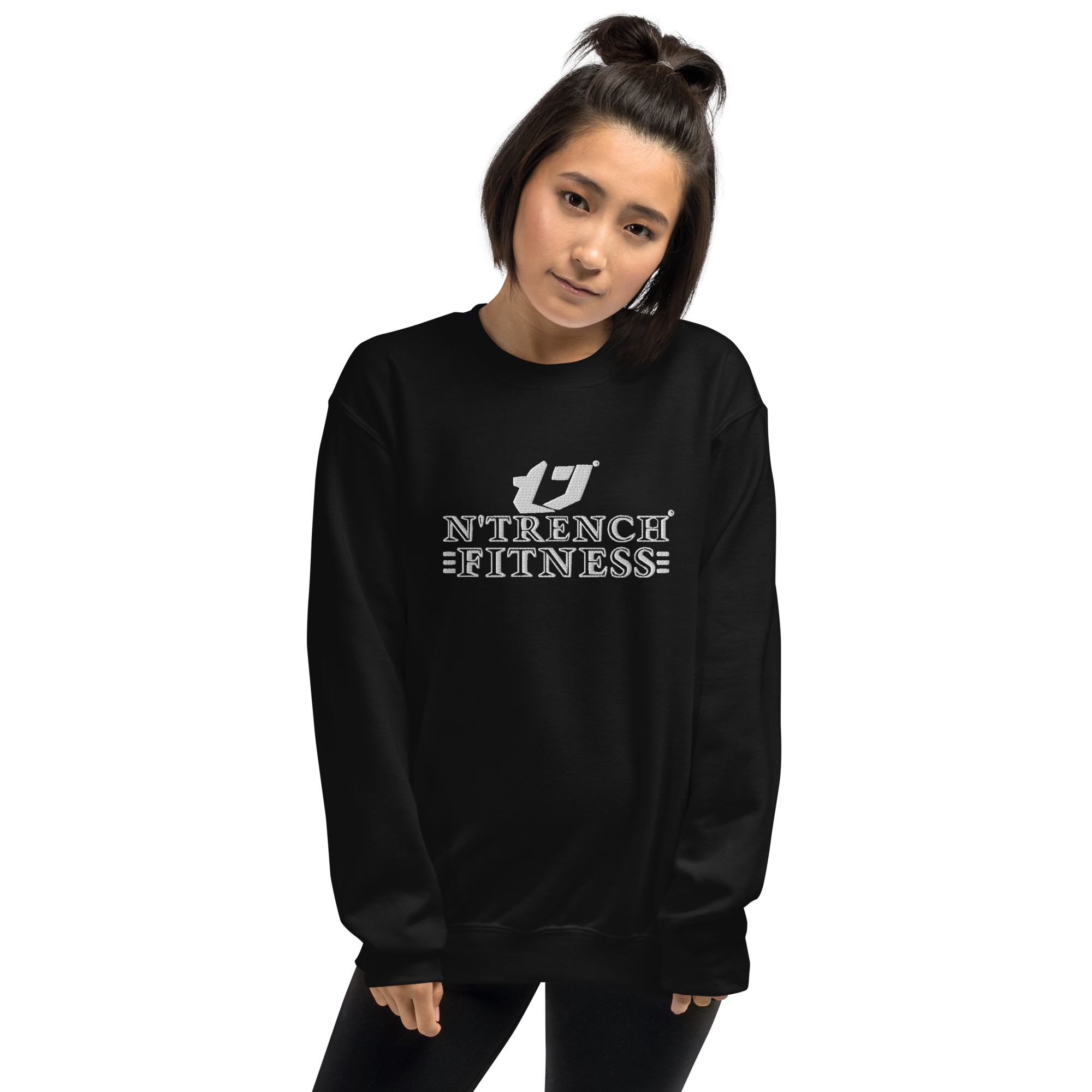 N'Trench Silver Streak Logo and Lettering Unisex Embroidery Sweatshirt
