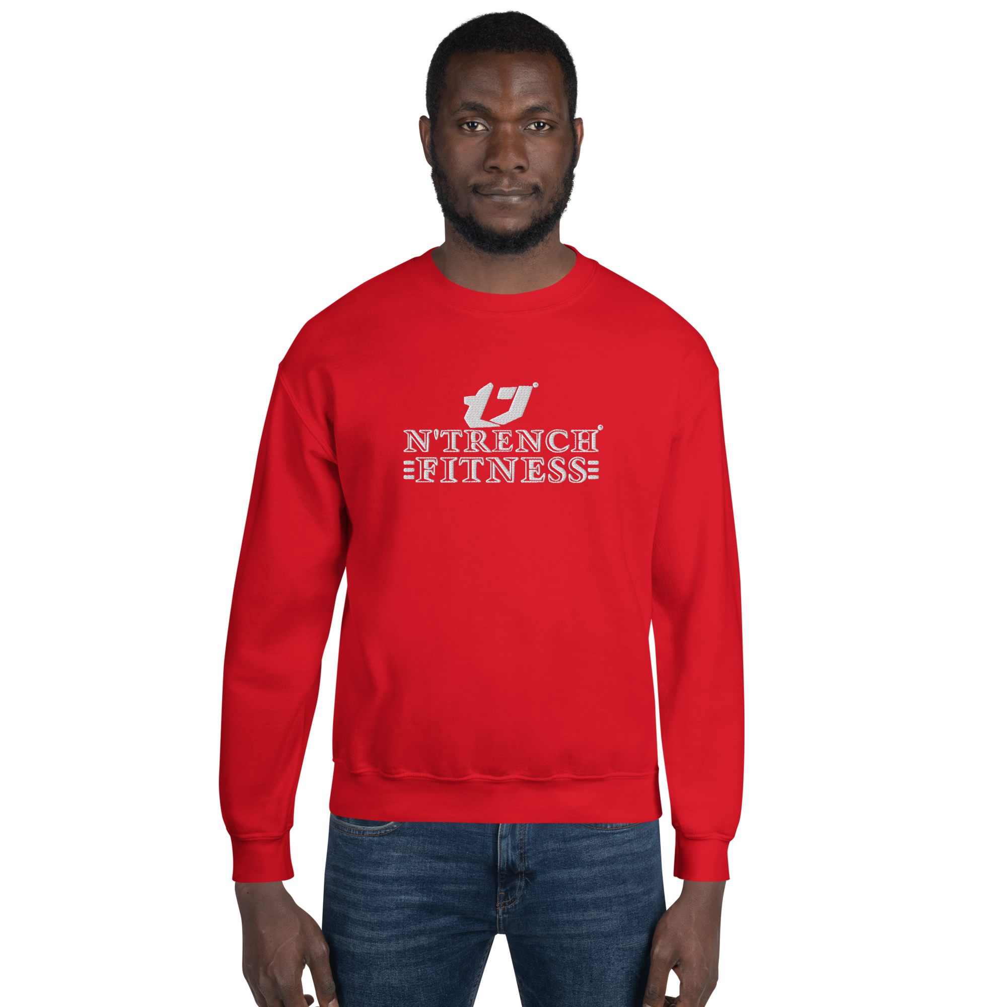 N'Trench Silver Streak Logo and Lettering Unisex Embroidery Sweatshirt