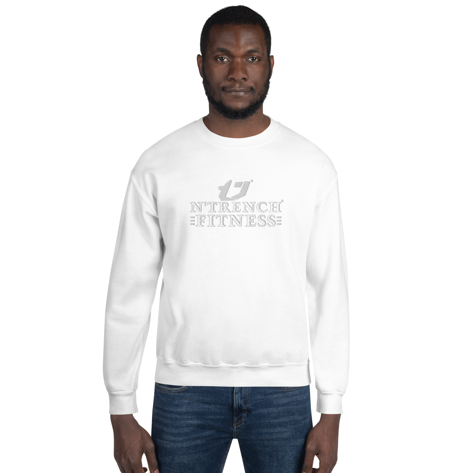 N'Trench Silver Streak Logo and Lettering Unisex Embroidery Sweatshirt