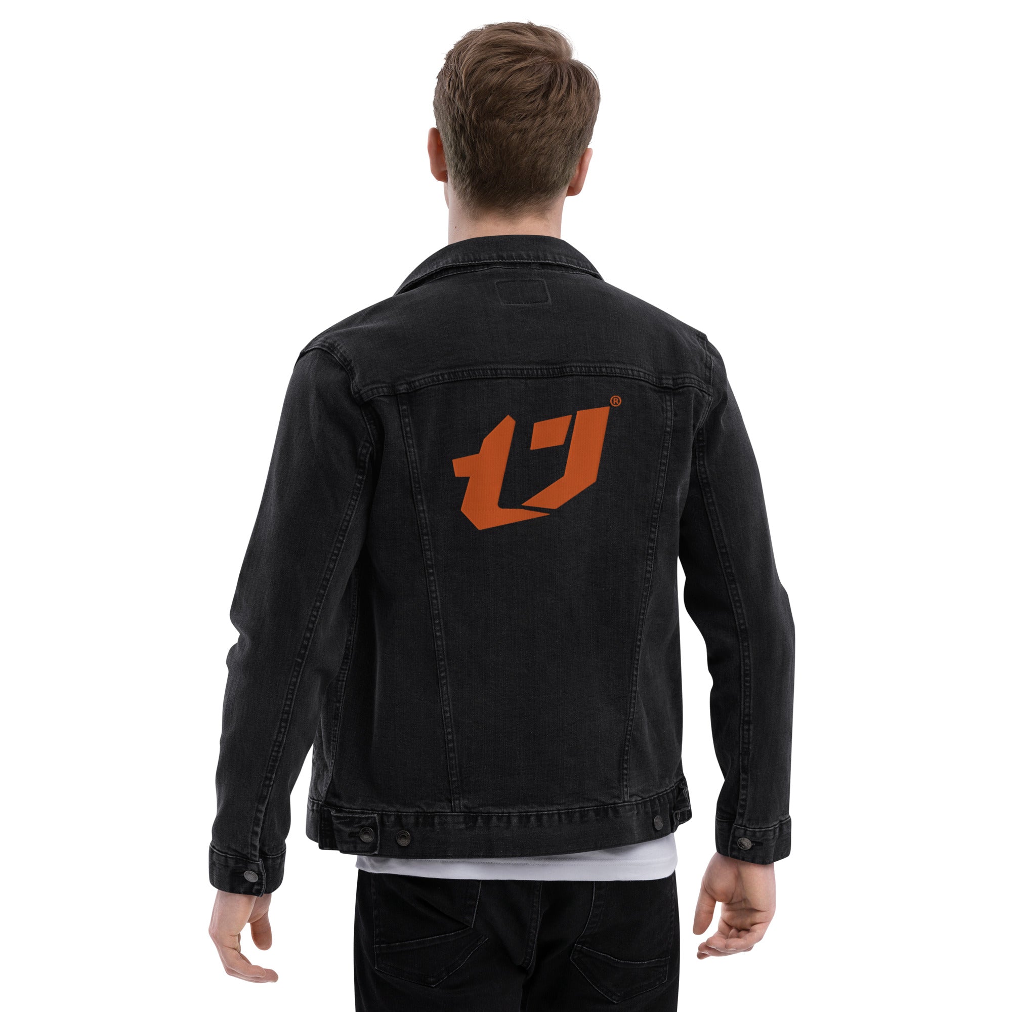 N'Trench Burnt Orange logo Men/Guys Embroidery  denim jacket