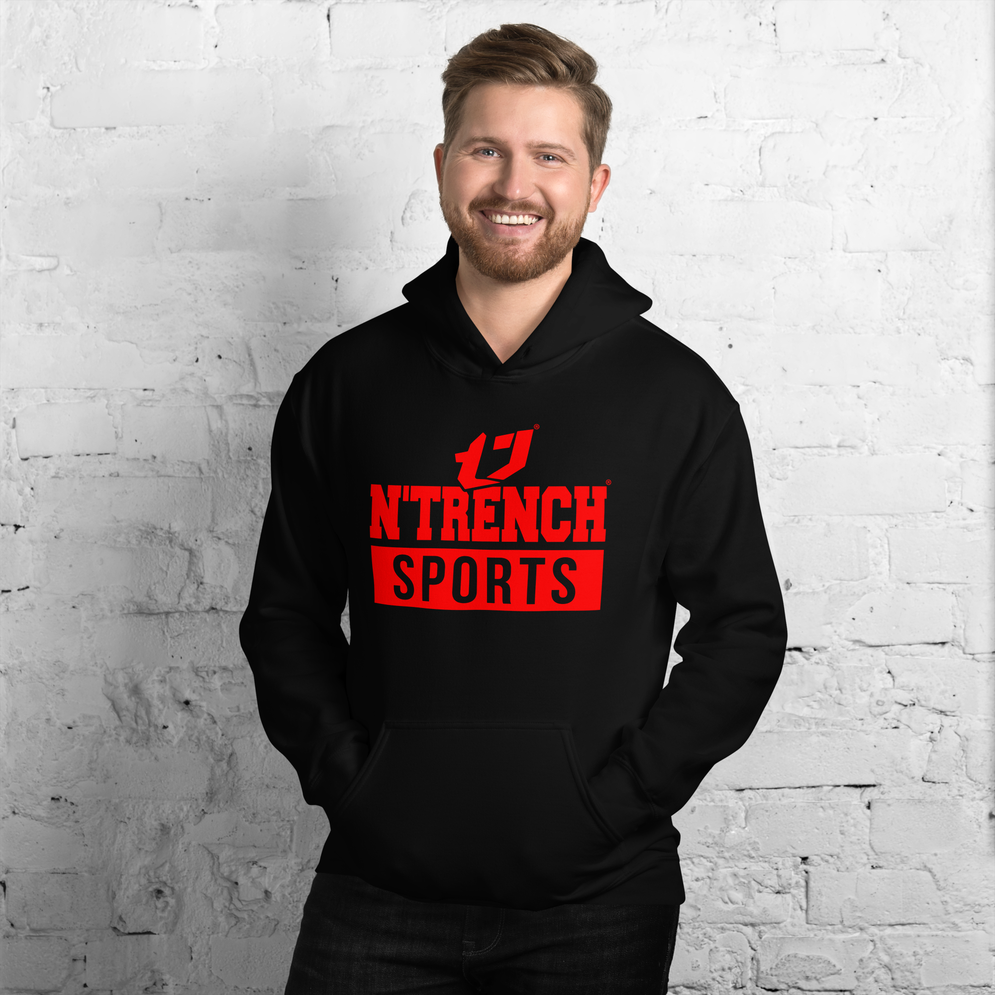 N'Trench Apparel (Red Font) Men/Guys Hoodie