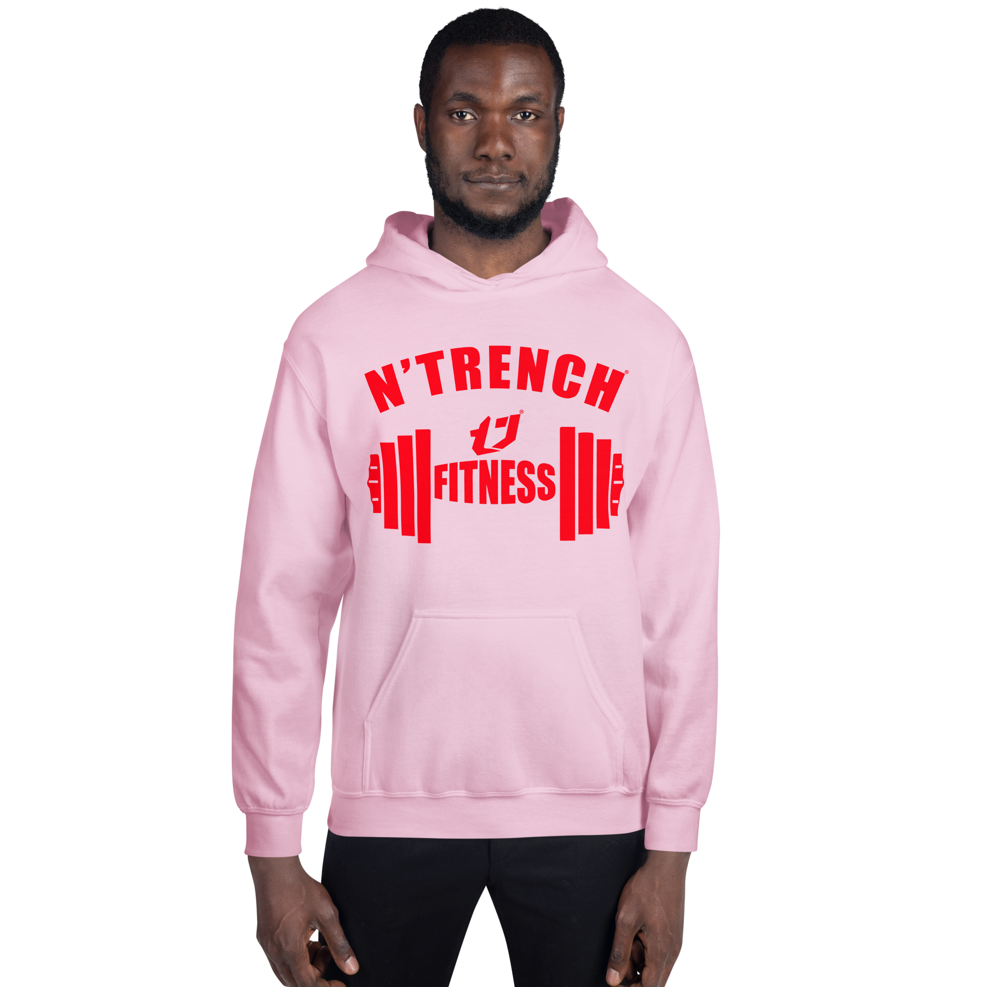 N'Trench Apparel Red Barbell Men/Guys Hoodie