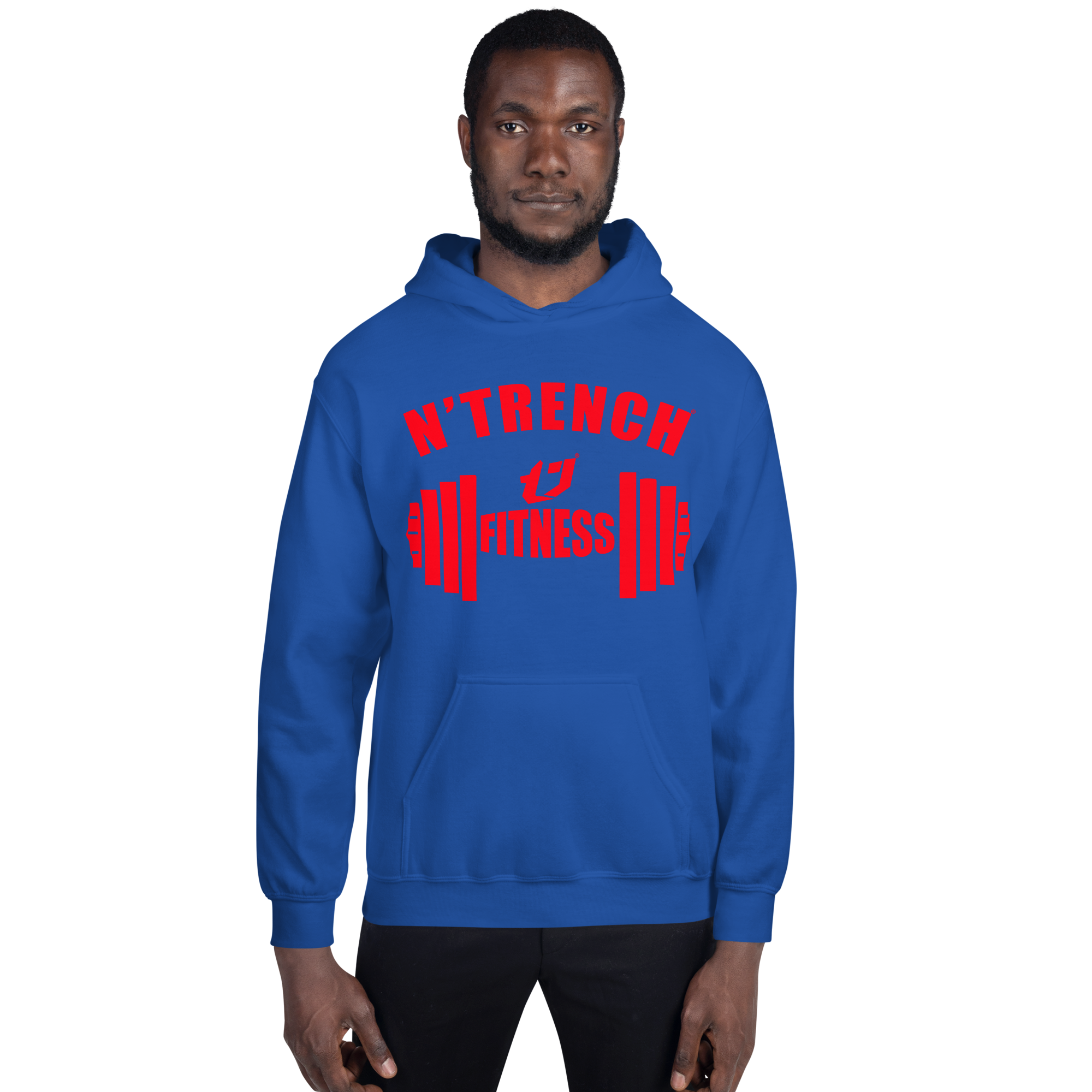 N'Trench Apparel Red Barbell Men/Guys Hoodie