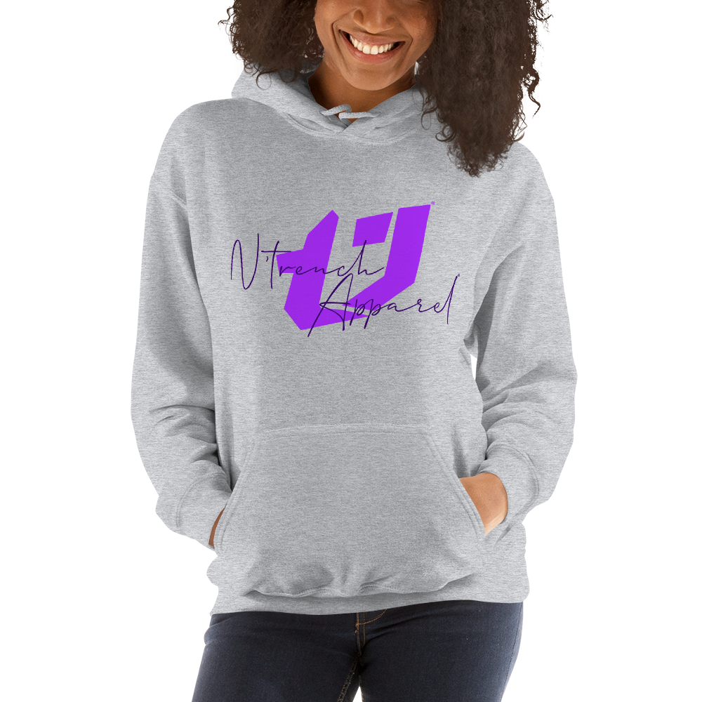 N'Trench Apparel Purple Logo and Script Women/Ladies Hoodie