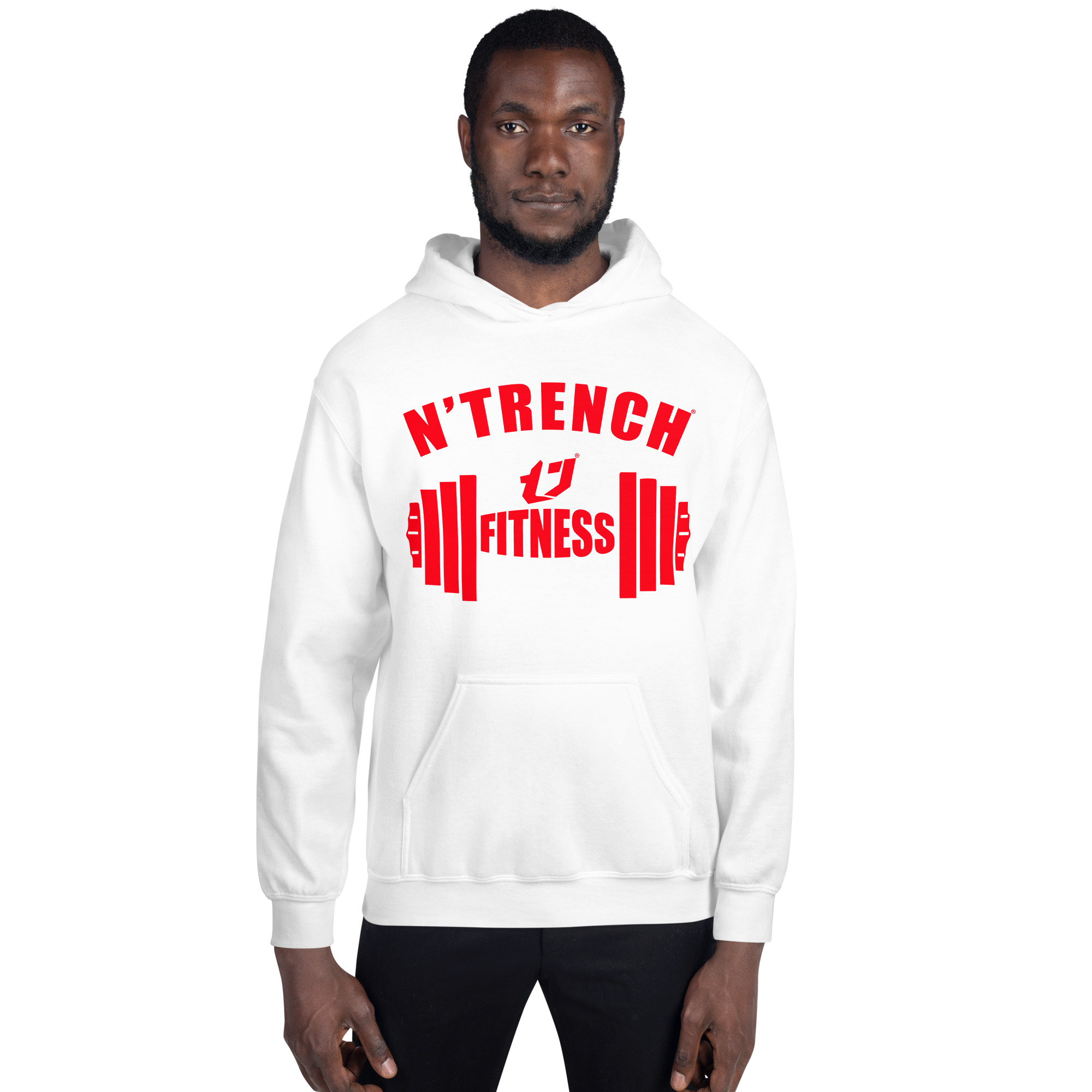 N'Trench Apparel Red Barbell Men/Guys Hoodie