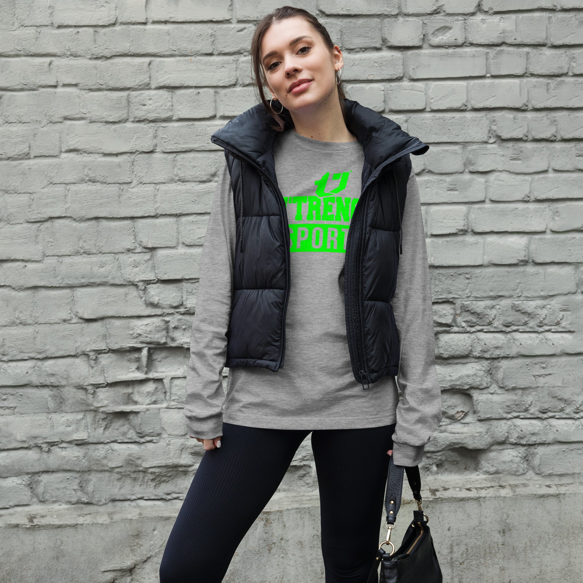 N'Trench Green Logo and Lettering Unisex Long Sleeve Tee