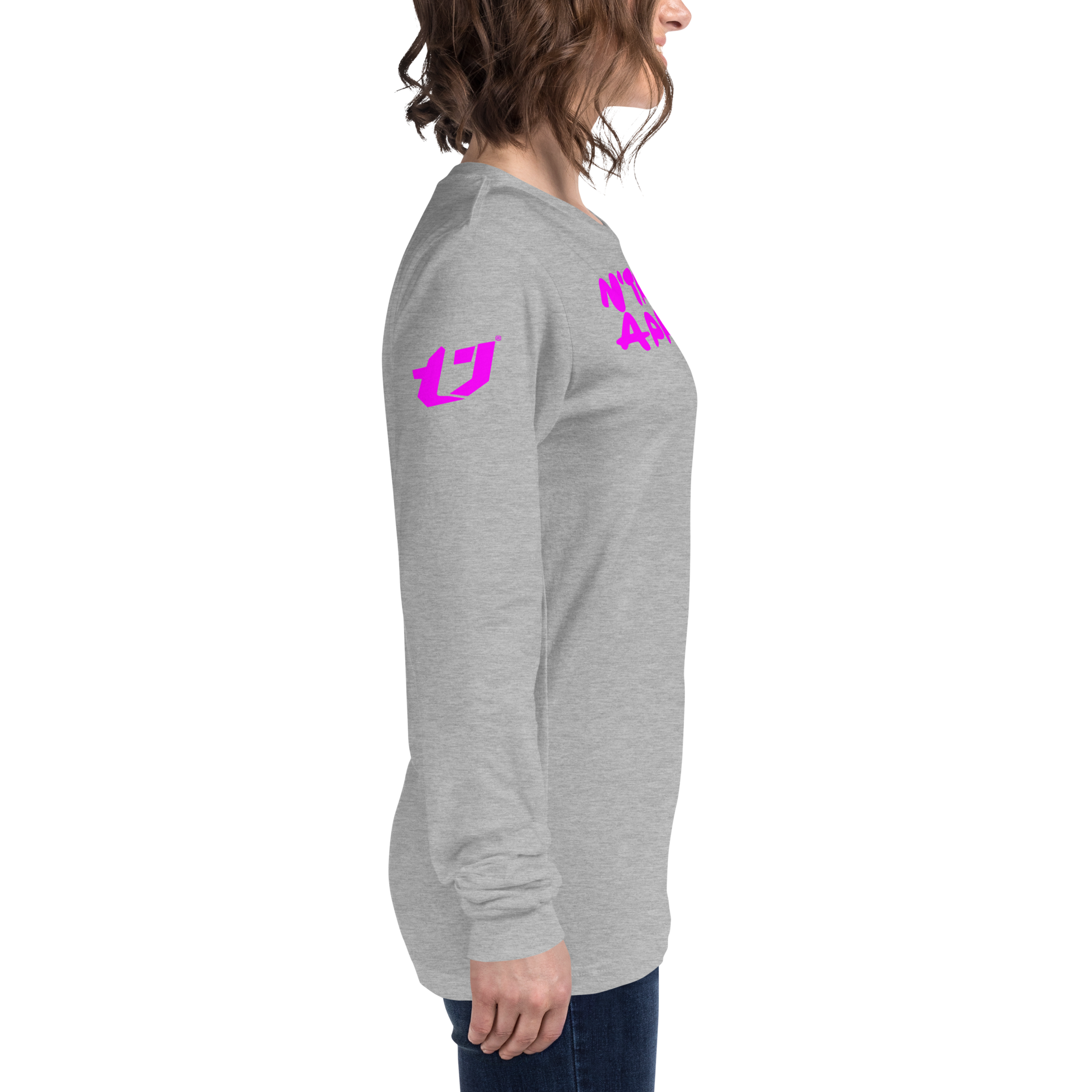 N'Trench Pink Lettering Women/Ladies Long Sleeve Tee