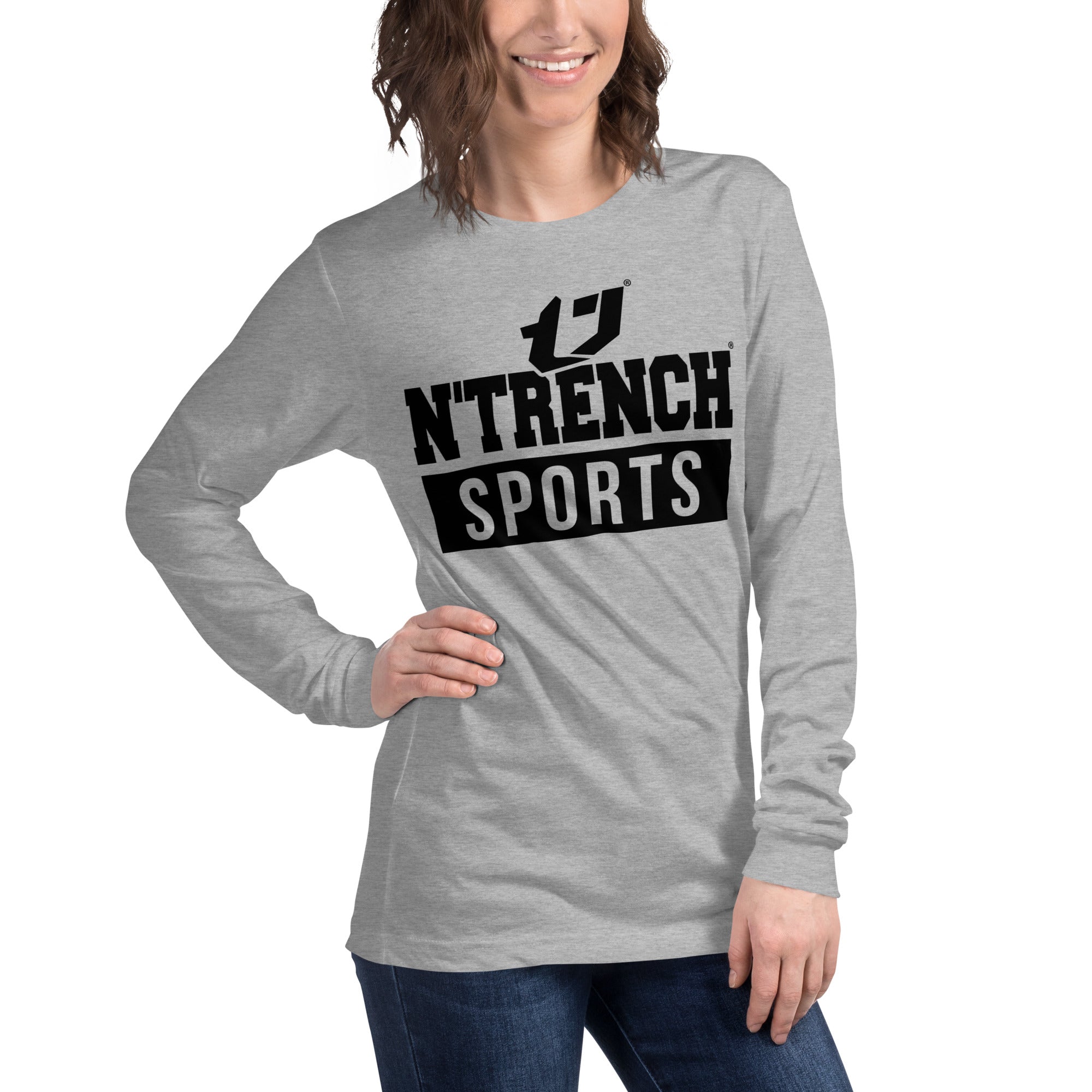 N'Trench Black Logo and Lettering Unisex Long Sleeve Tee