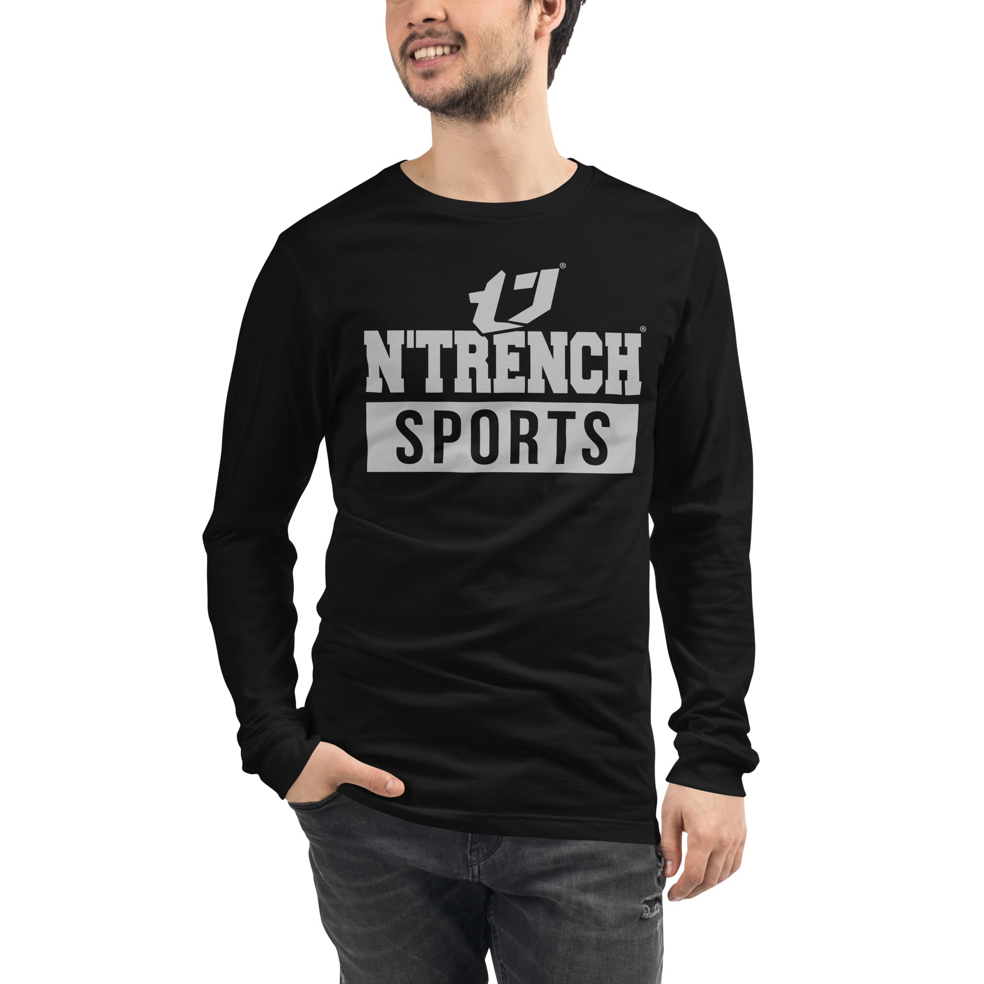 N'Trench Silver Logo and Lettering Unisex Long Sleeve Tee