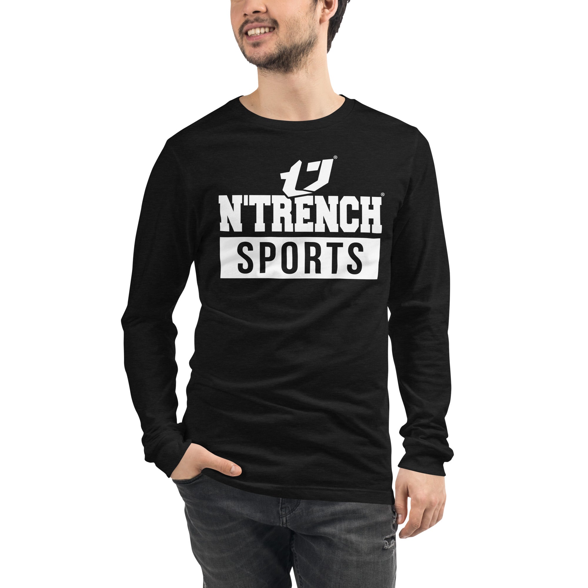 N'Trench White Logo and Lettering Unisex Long Sleeve Tee