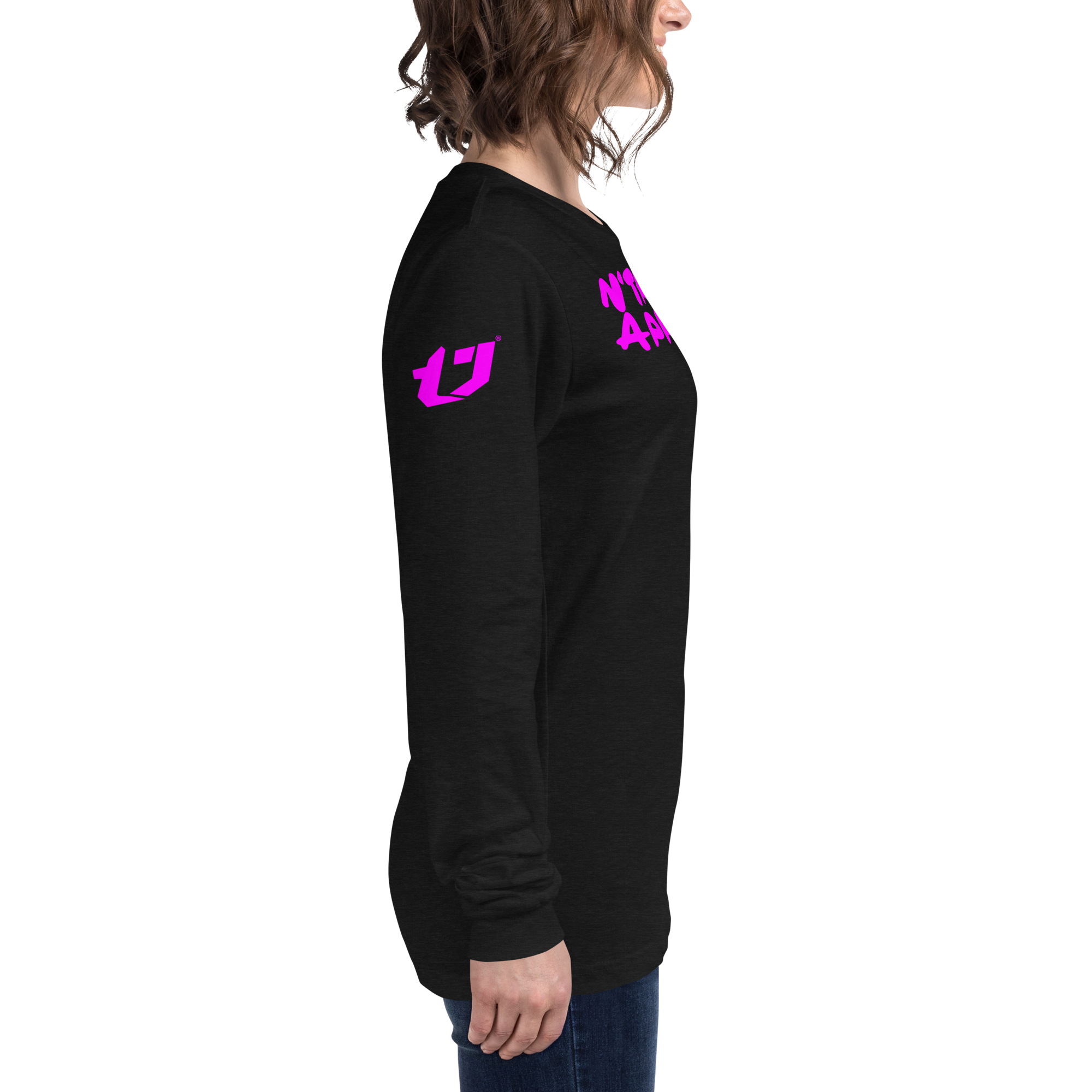 N'Trench Pink Lettering Women/Ladies Long Sleeve Tee