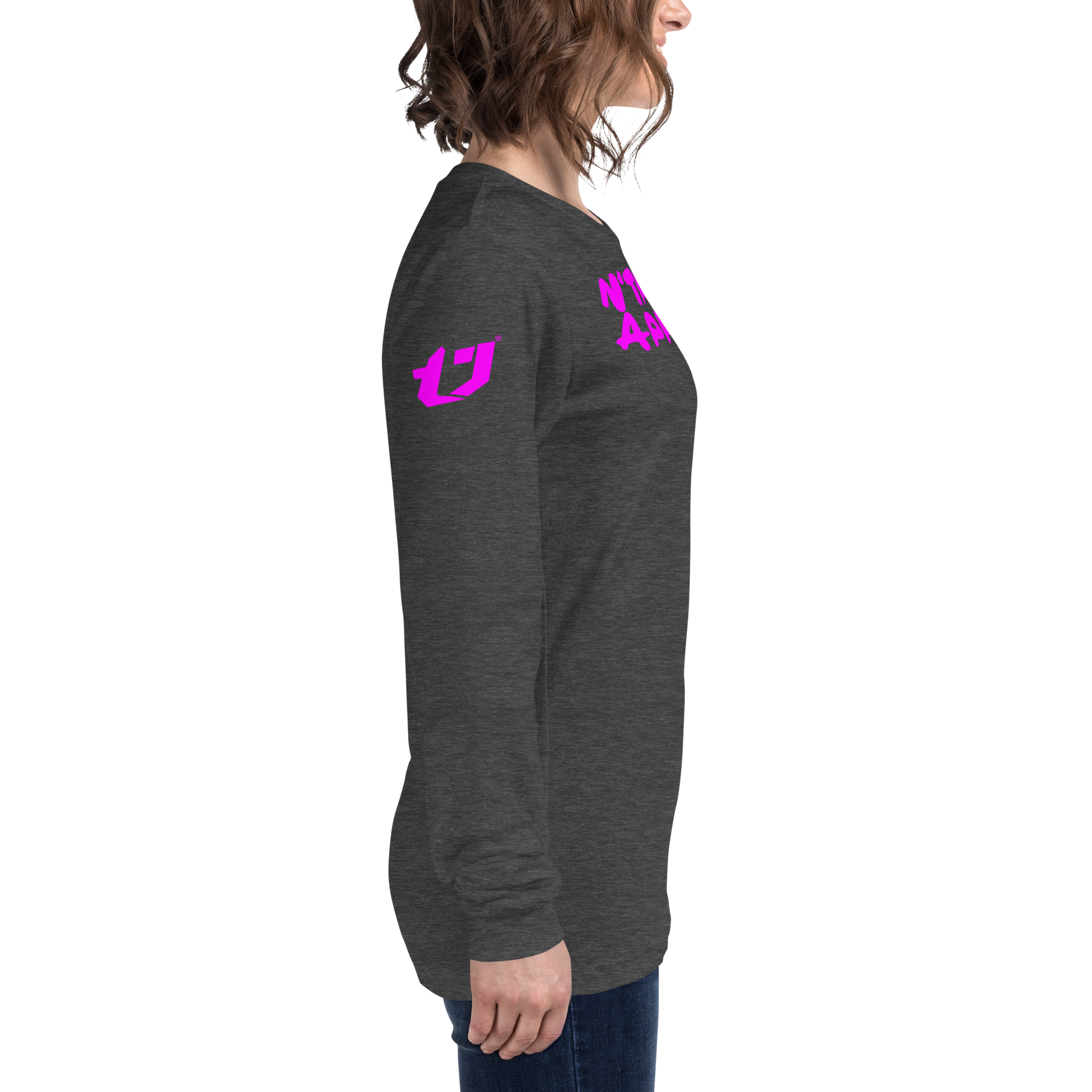 N'Trench Pink Lettering Women/Ladies Long Sleeve Tee