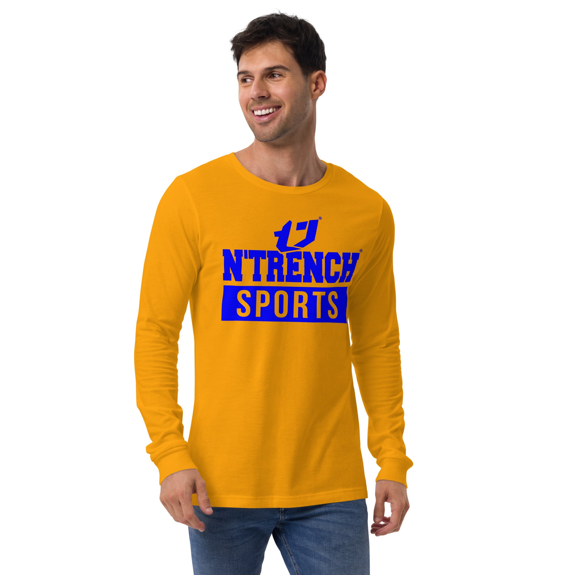 N'Trench Blue Logo and Lettering Unisex Long Sleeve Tee