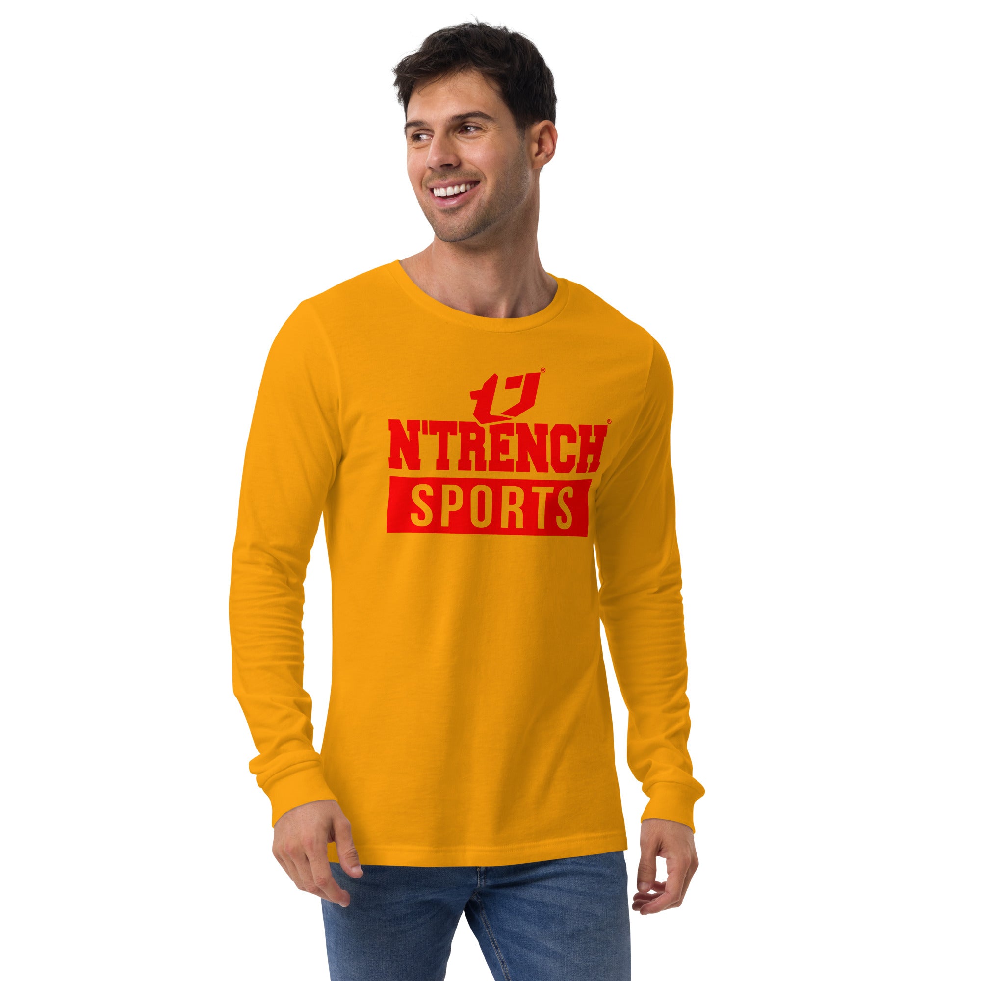 N'Trench Red Logo and Lettering Unisex Long Sleeve Tee