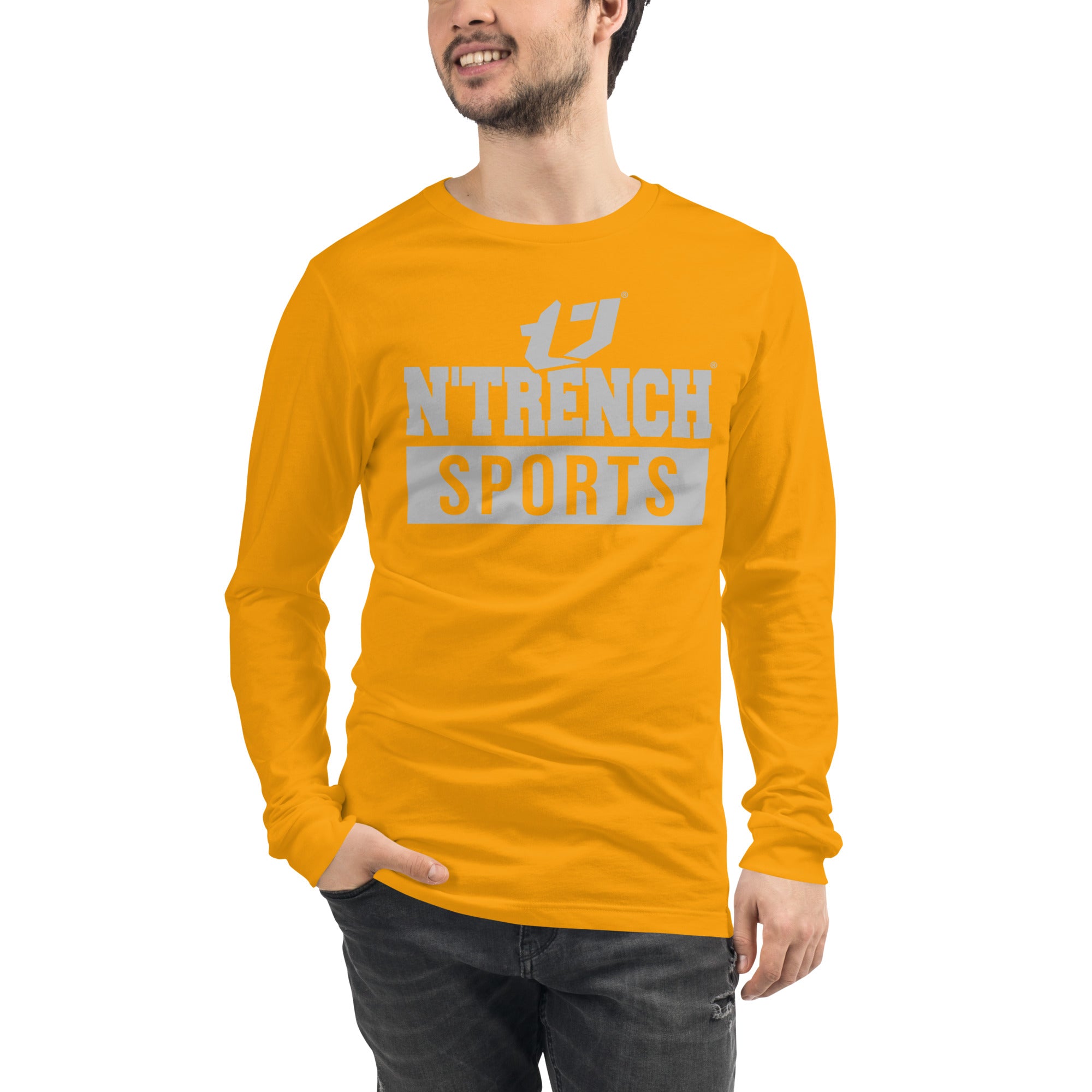 N'Trench Silver Logo and Lettering Unisex Long Sleeve Tee