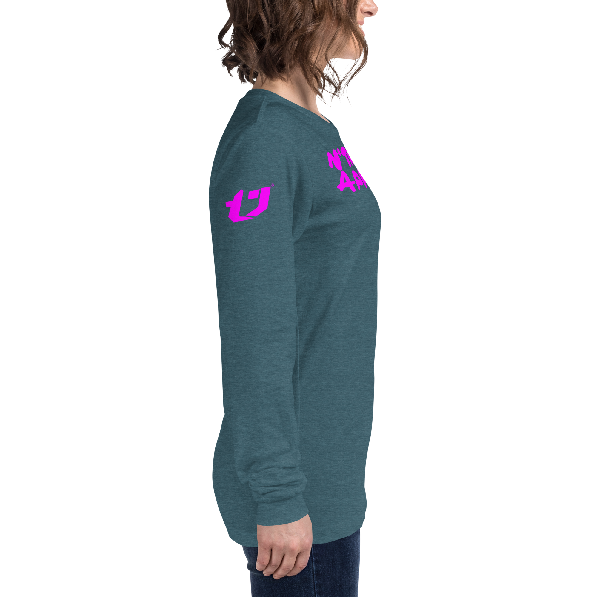 N'Trench Pink Lettering Women/Ladies Long Sleeve Tee