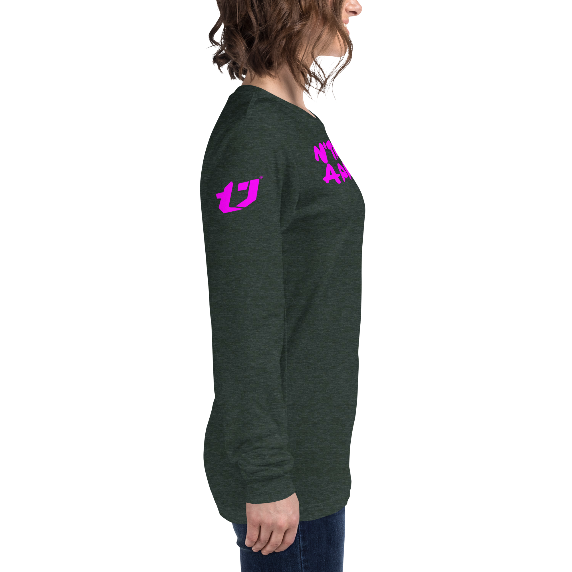 N'Trench Pink Lettering Women/Ladies Long Sleeve Tee