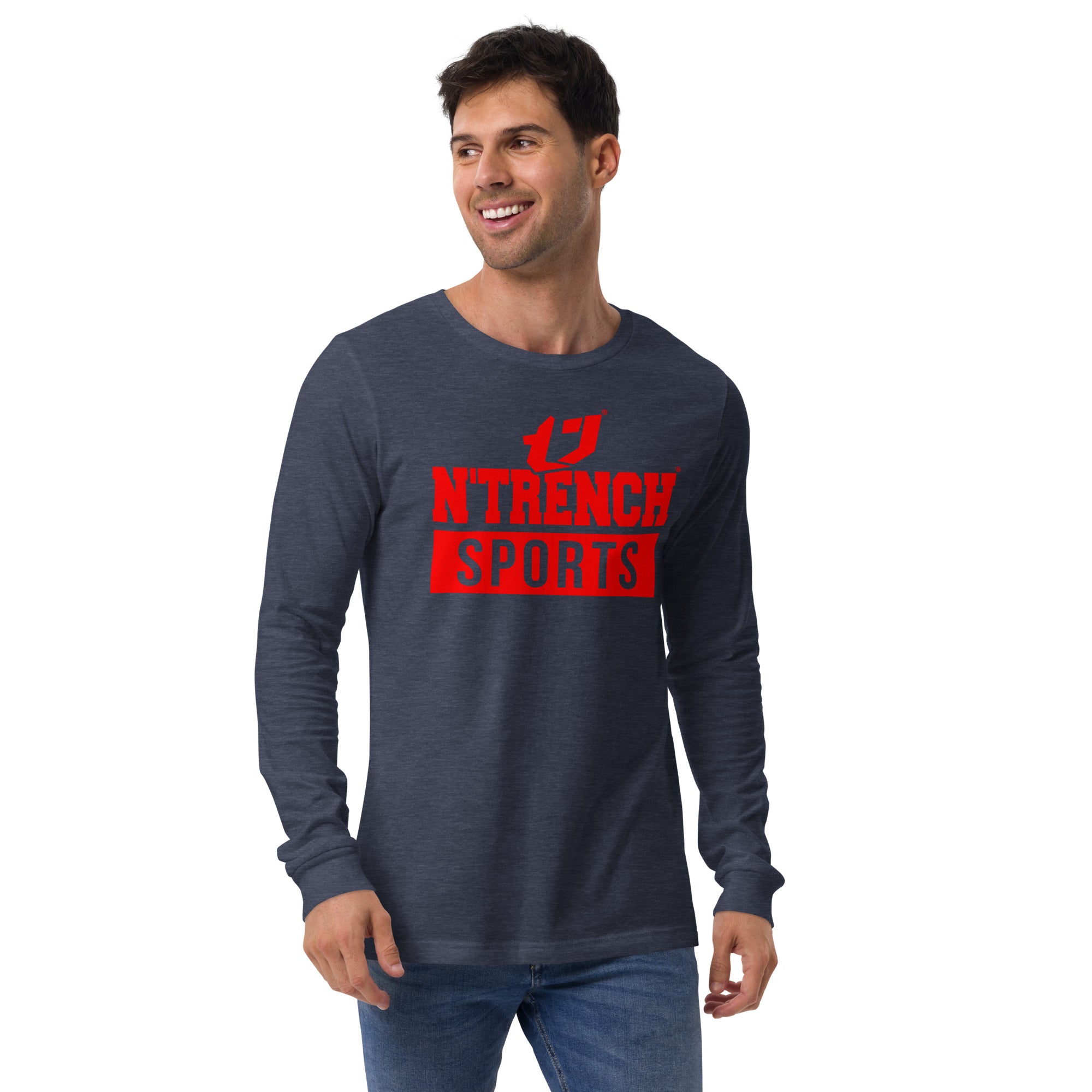 N'Trench Red Logo and Lettering Unisex Long Sleeve Tee