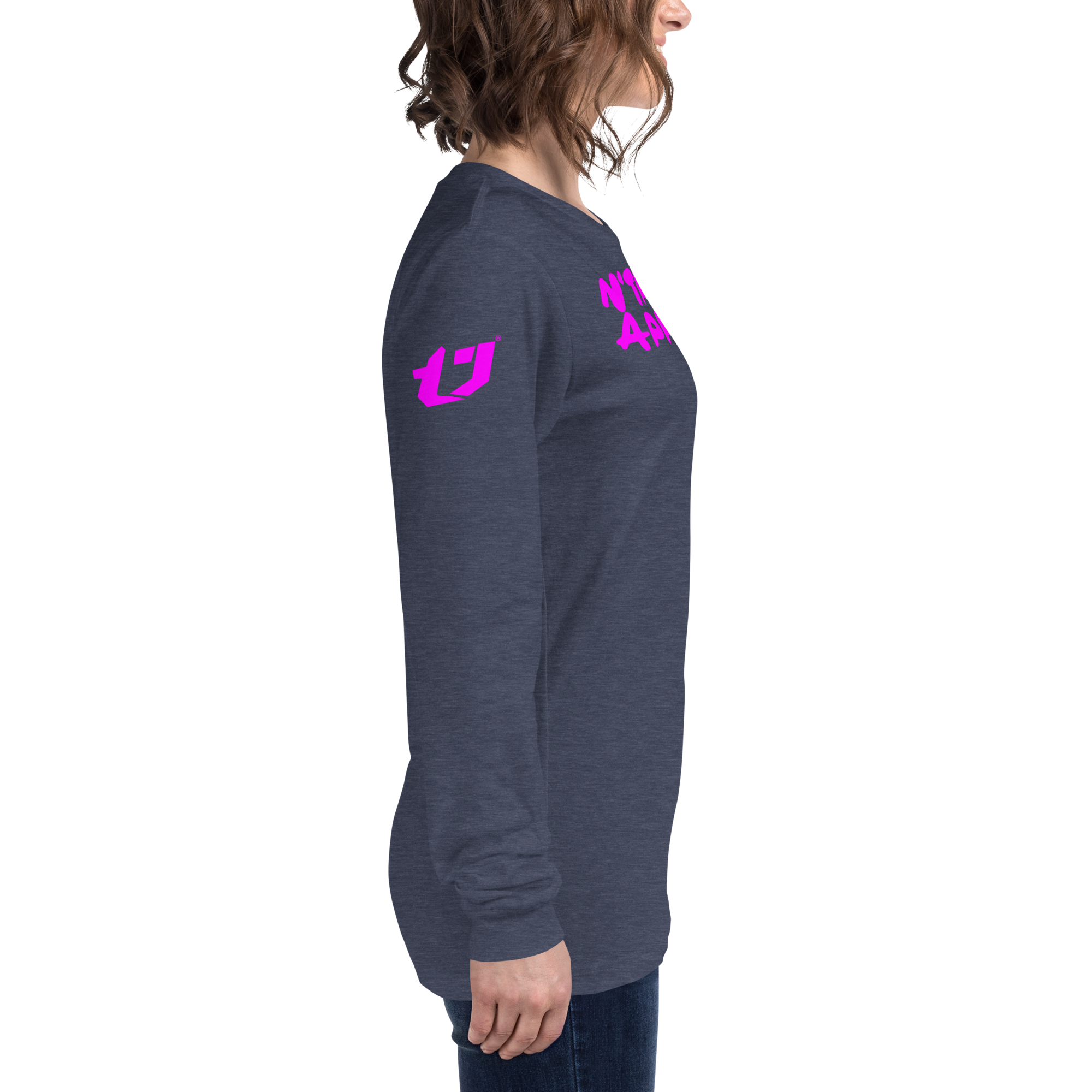 N'Trench Pink Lettering Women/Ladies Long Sleeve Tee