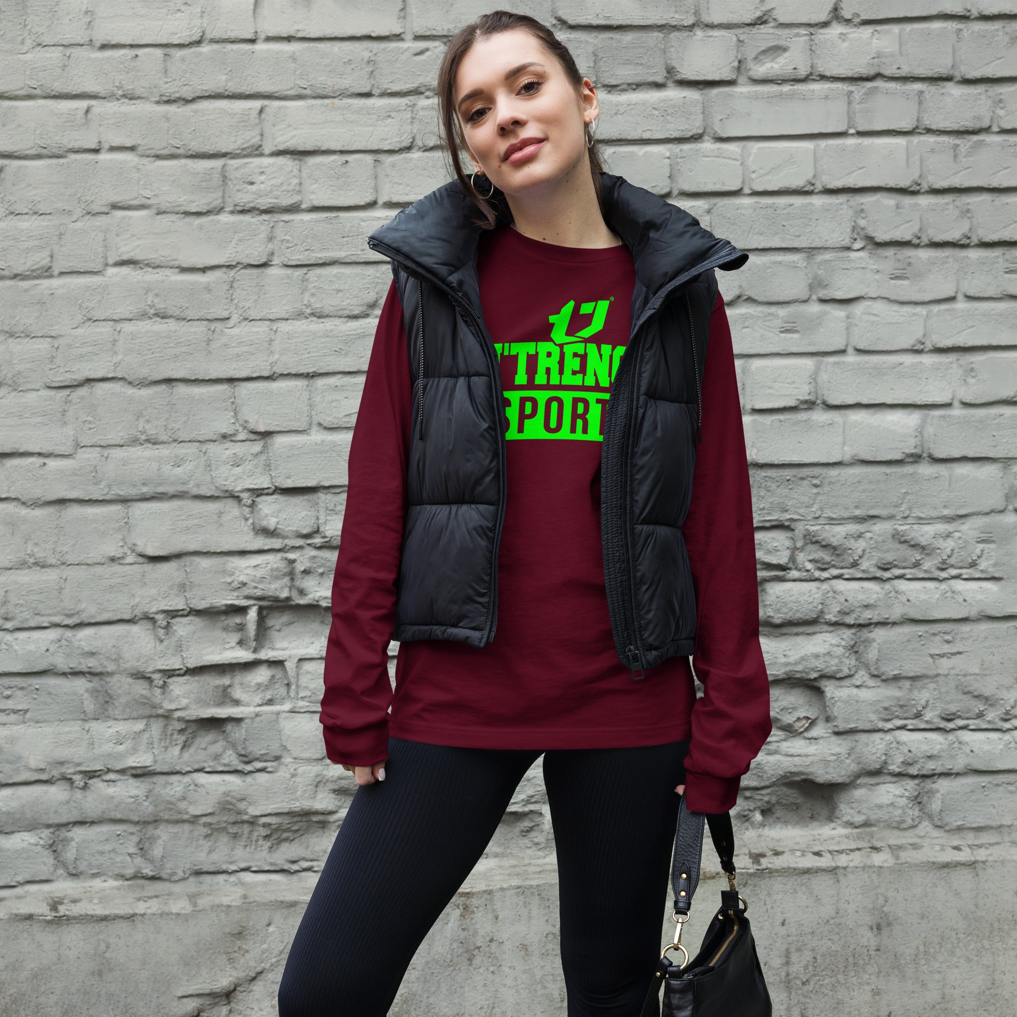 N'Trench Green Logo and Lettering Unisex Long Sleeve Tee