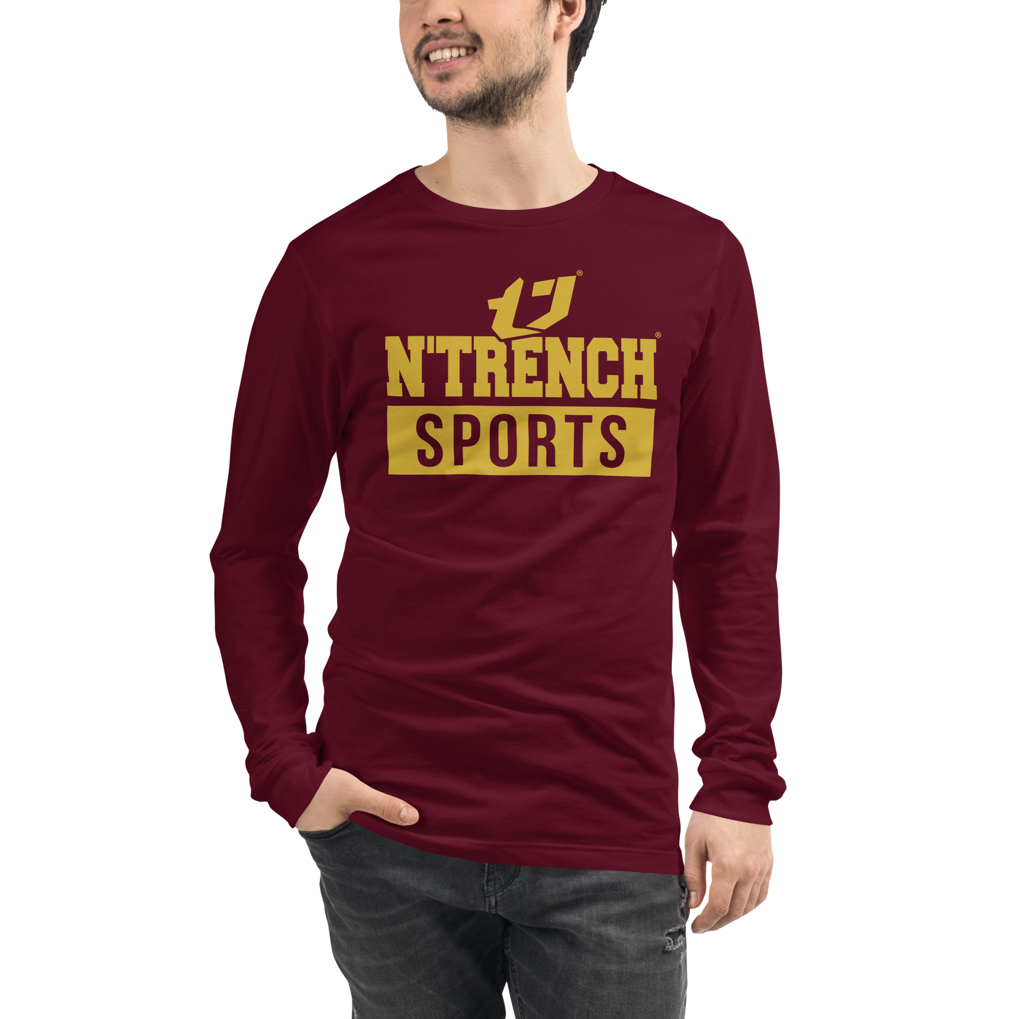 N'Trench Apparel Bronze Lettering Men/Guys long sleeve tee