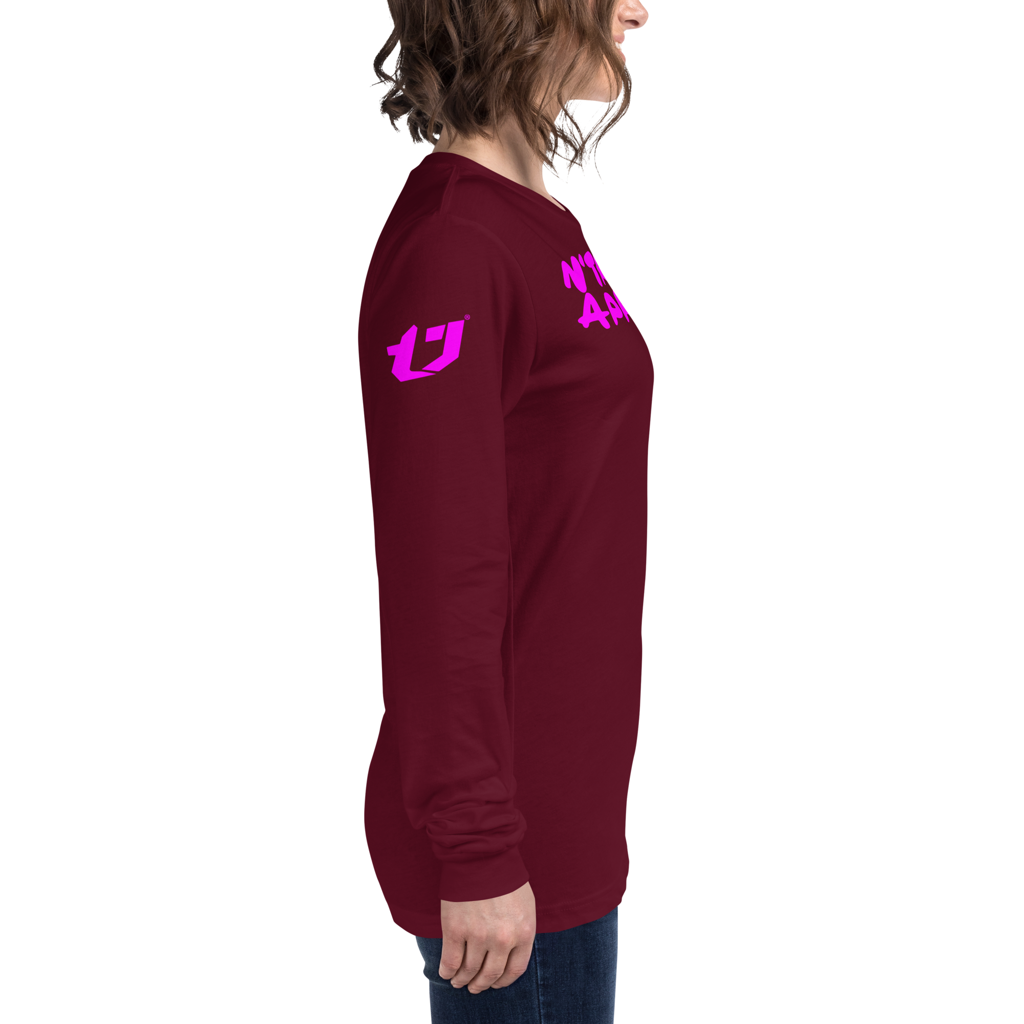 N'Trench Pink Lettering Women/Ladies Long Sleeve Tee