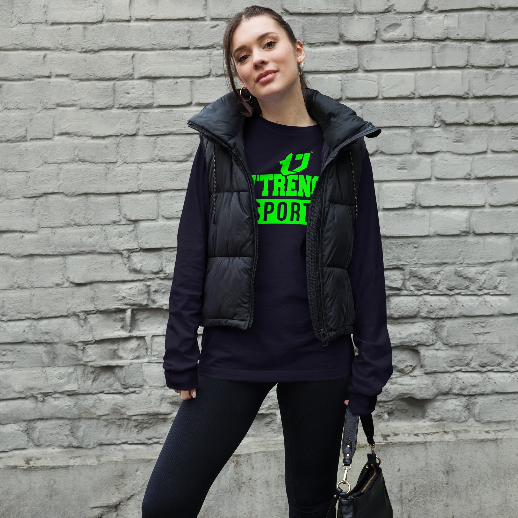 N'Trench Green Logo and Lettering Unisex Long Sleeve Tee