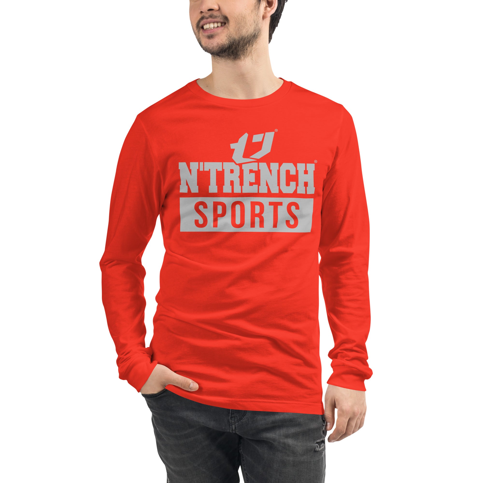 N'Trench Silver Logo and Lettering Unisex Long Sleeve Tee