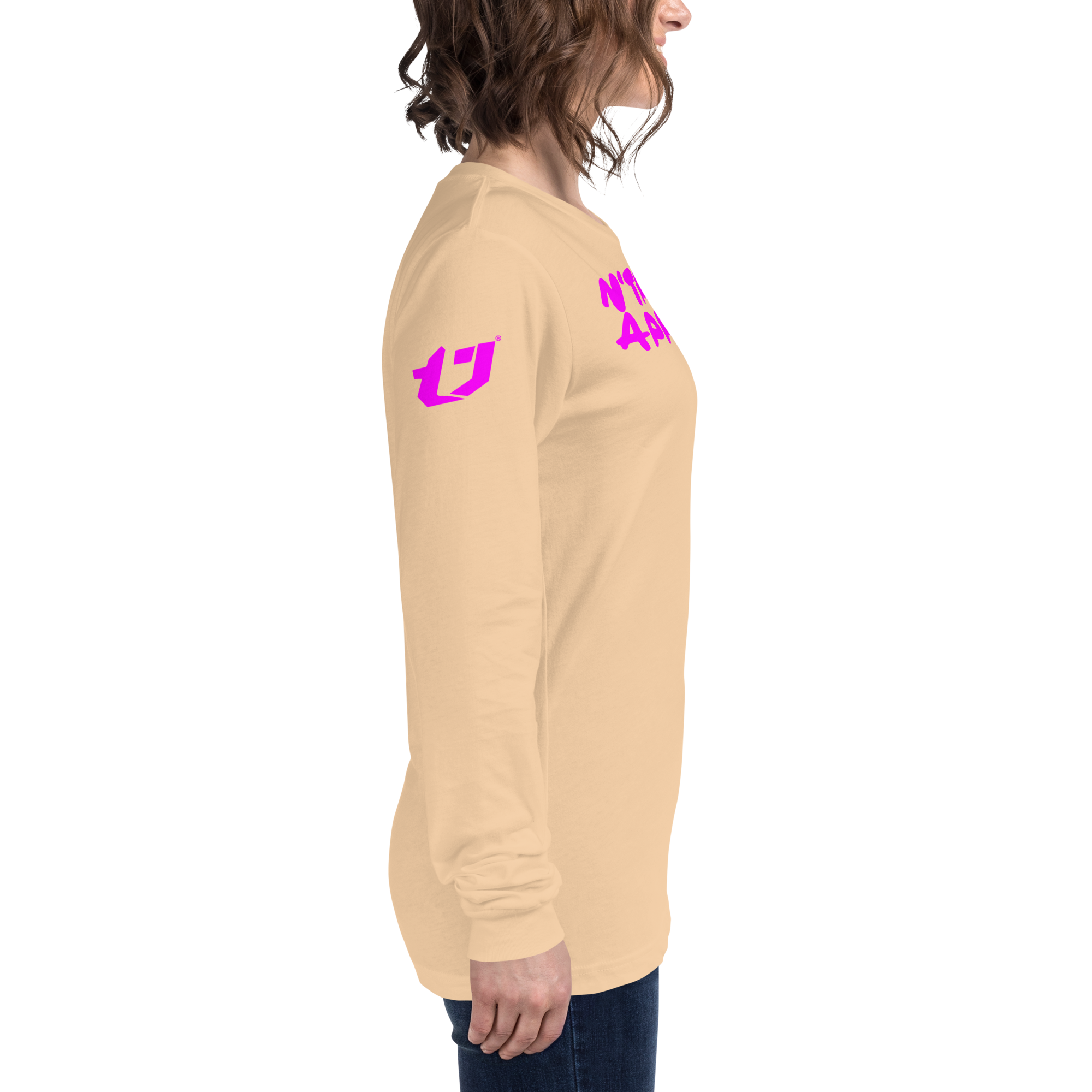 N'Trench Pink Lettering Women/Ladies Long Sleeve Tee